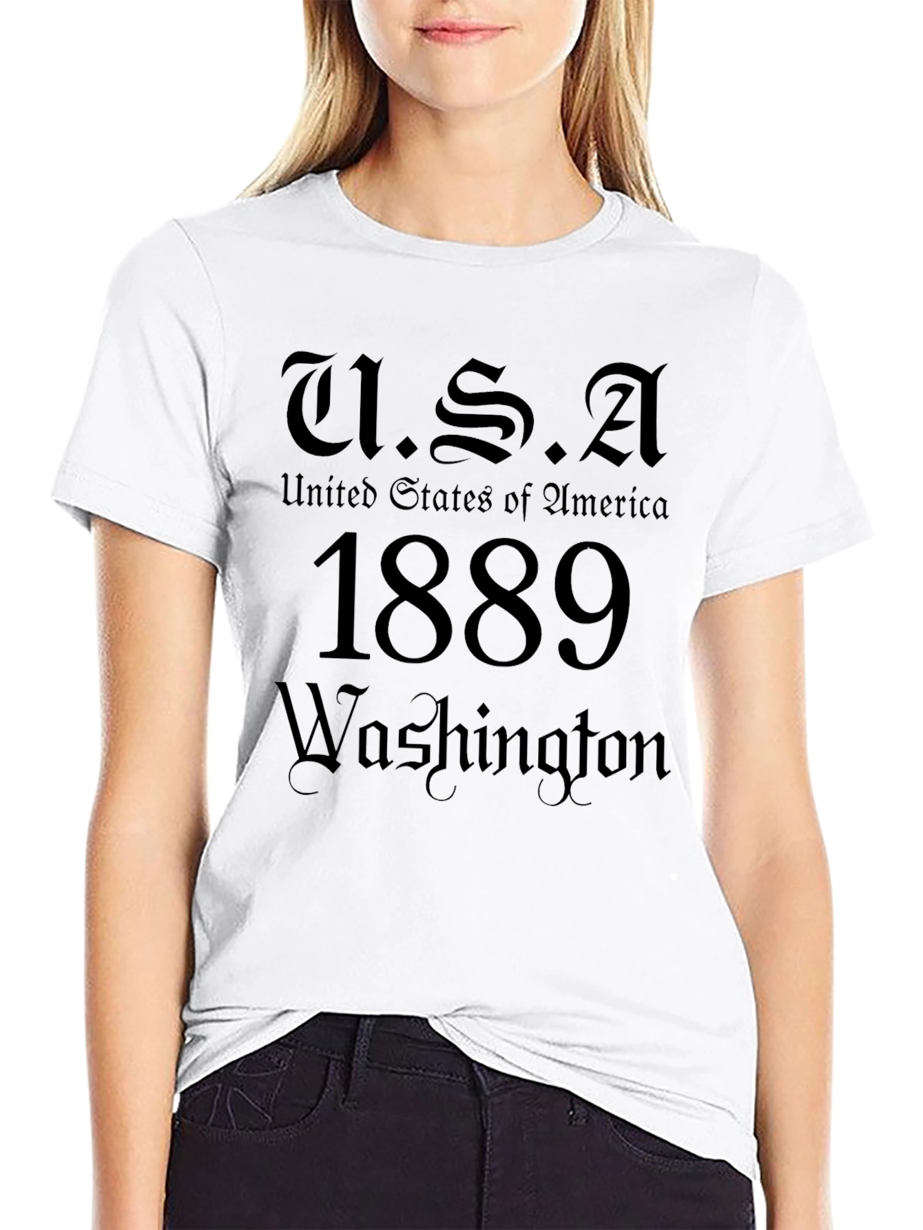 USA Washington 1889 Black Graphic Tee