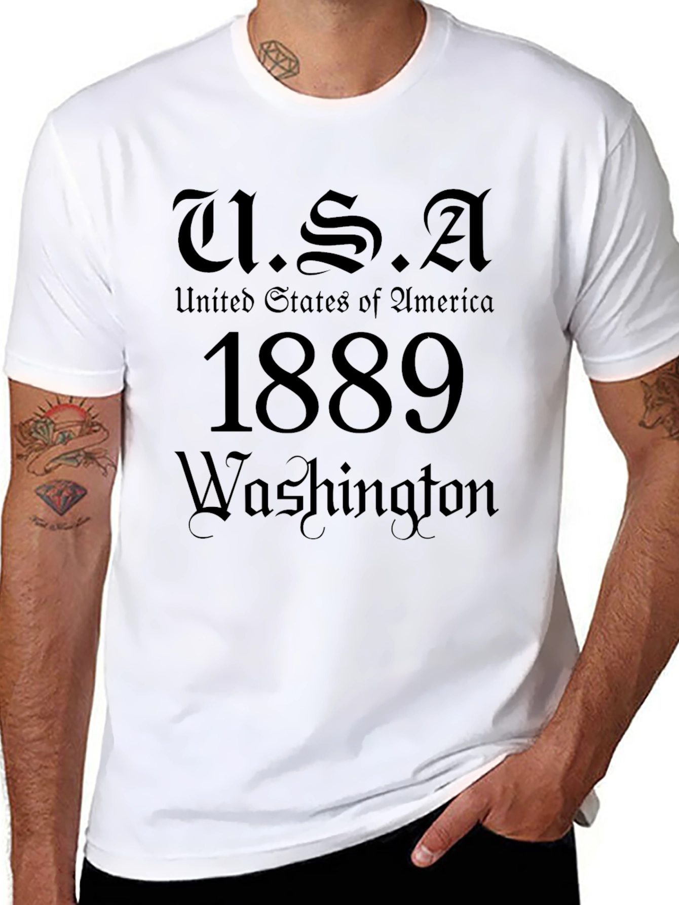 USA Washington 1889 Black Graphic Tee