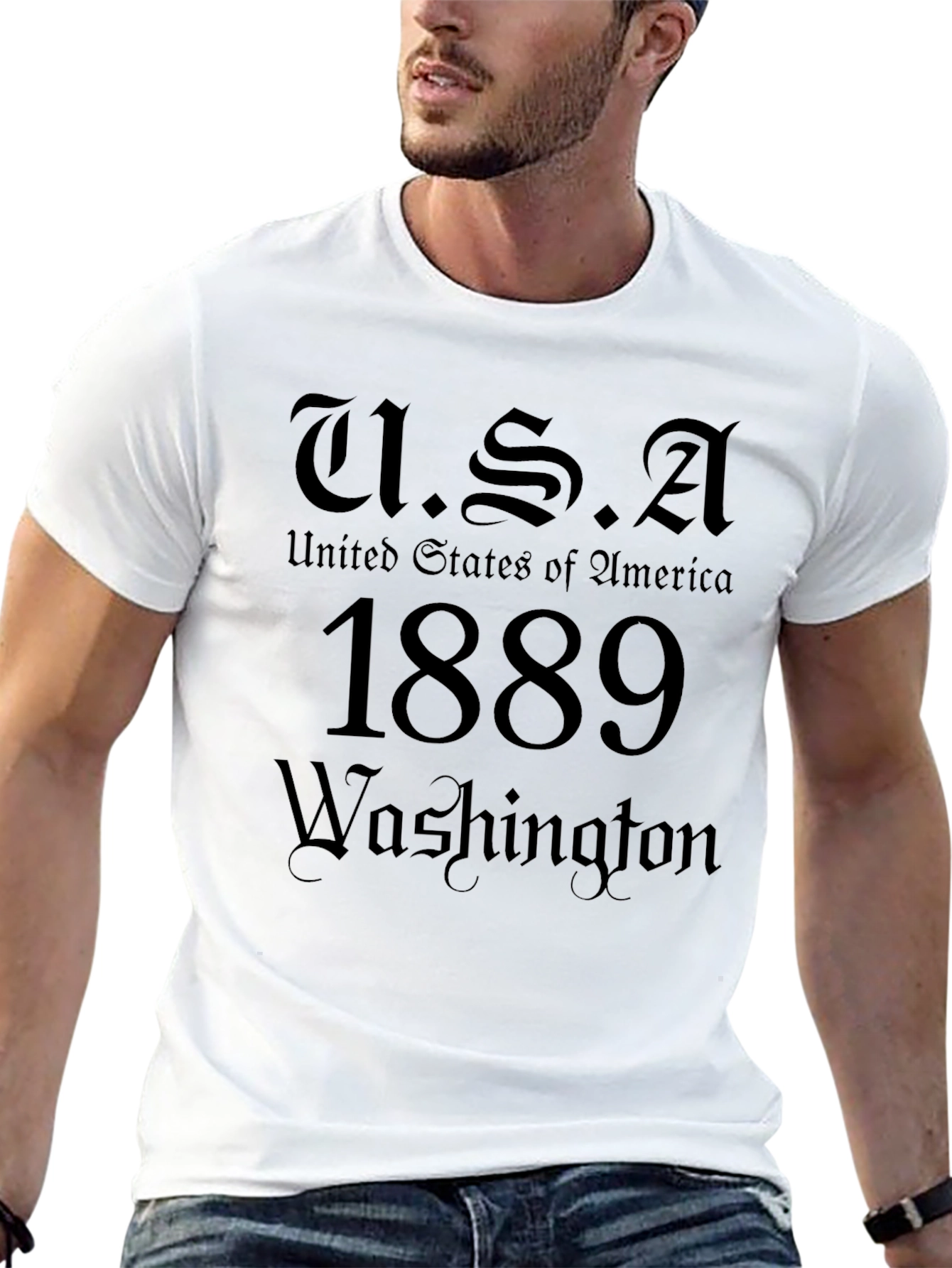 USA Washington 1889 Black Graphic Tee