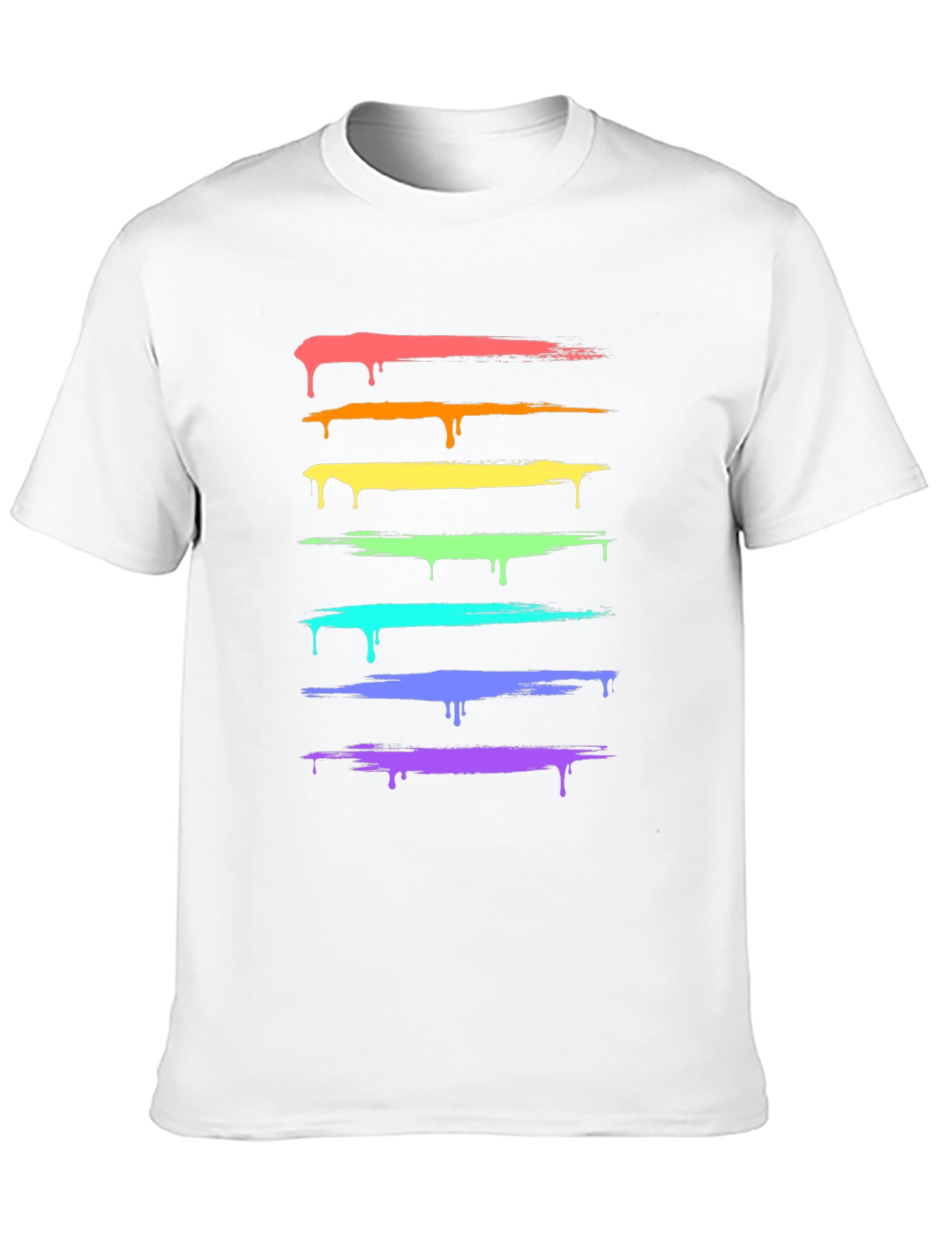 Rainbow Drip Tee - Stylish Graphic Print T-Shirt