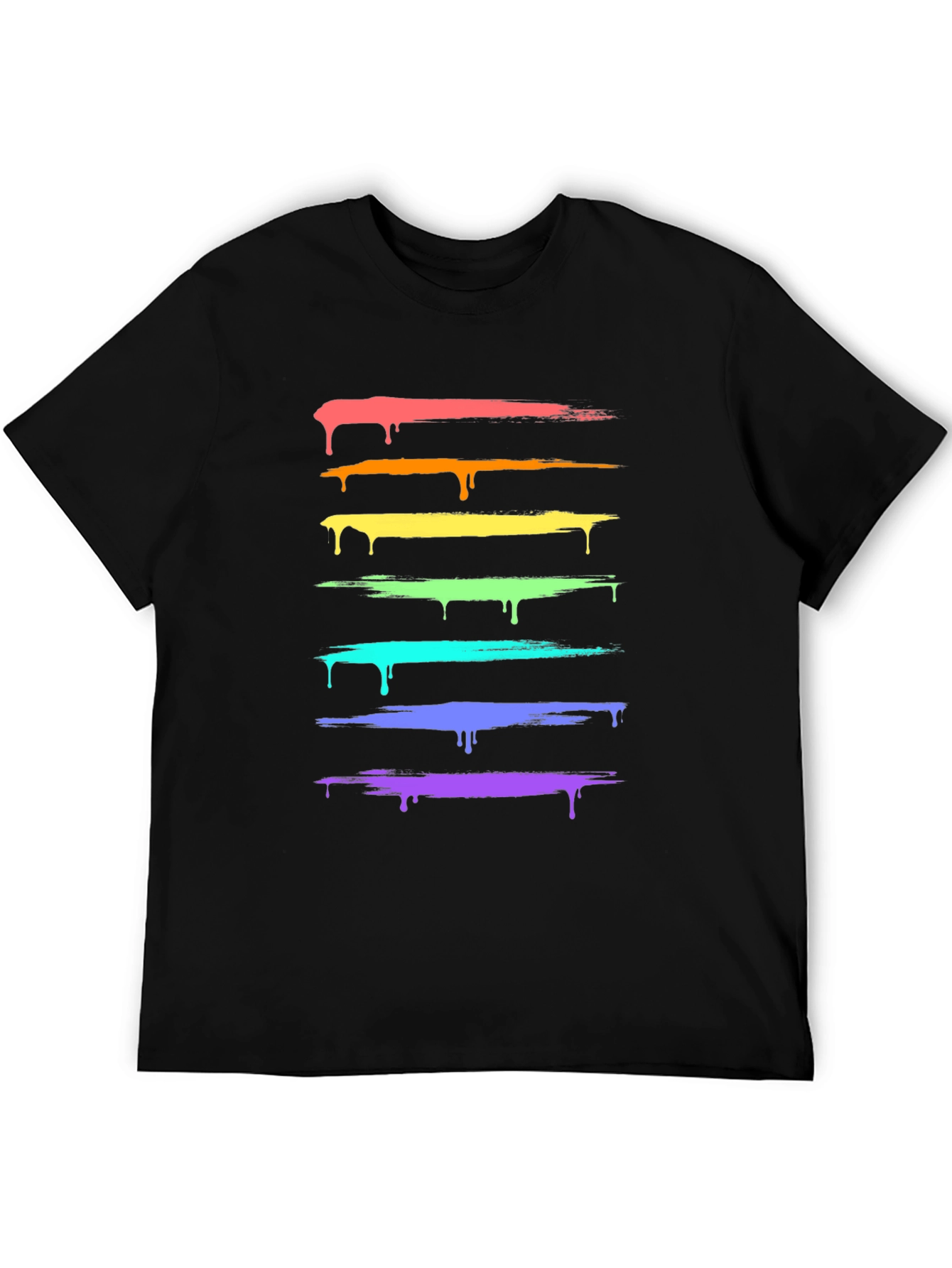 Rainbow Drip Tee - Stylish Graphic Print T-Shirt