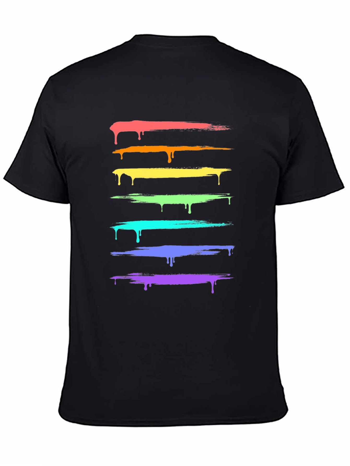 Rainbow Drip Tee - Stylish Graphic Print T-Shirt