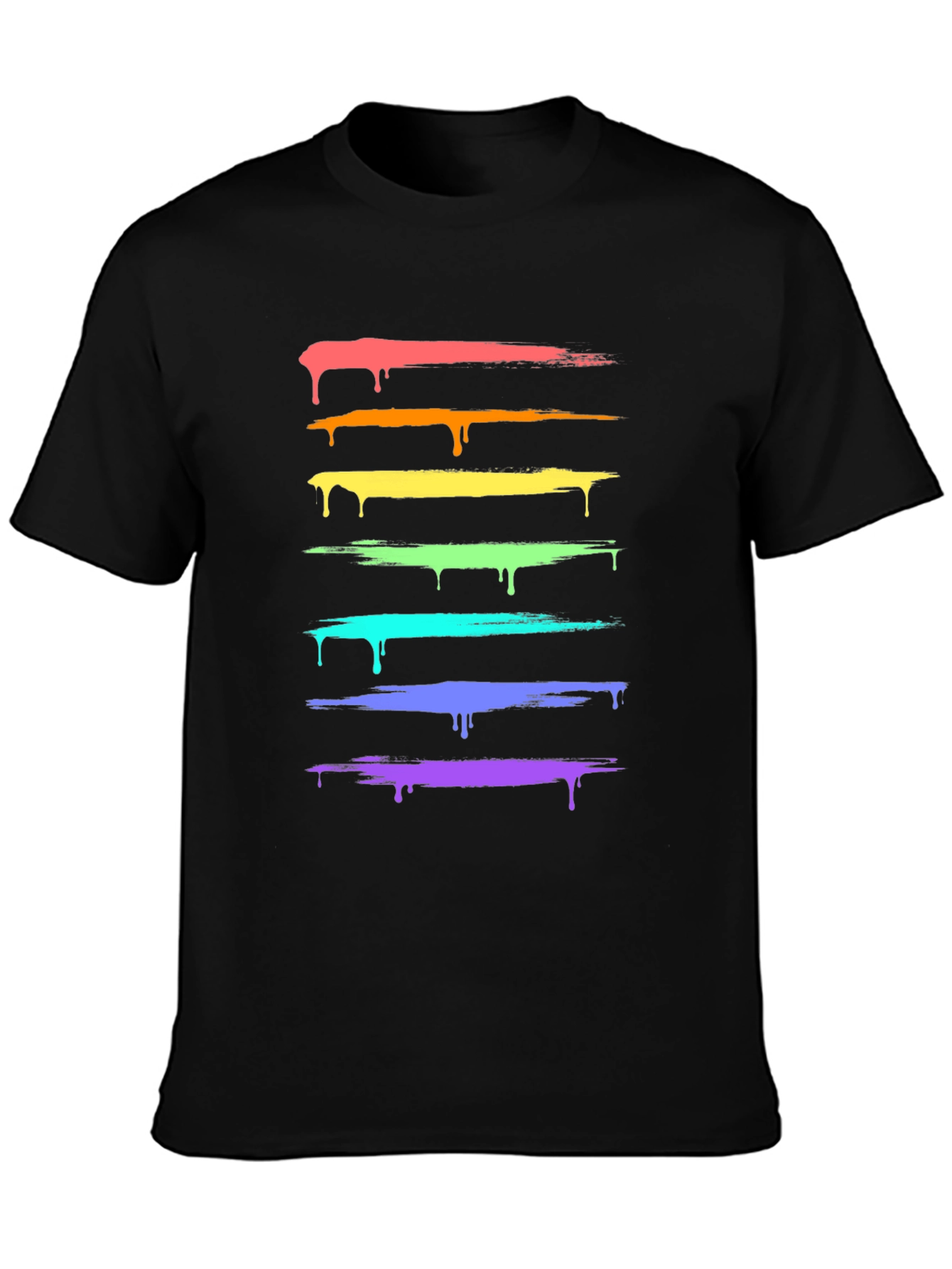 Rainbow Drip Tee - Stylish Graphic Print T-Shirt