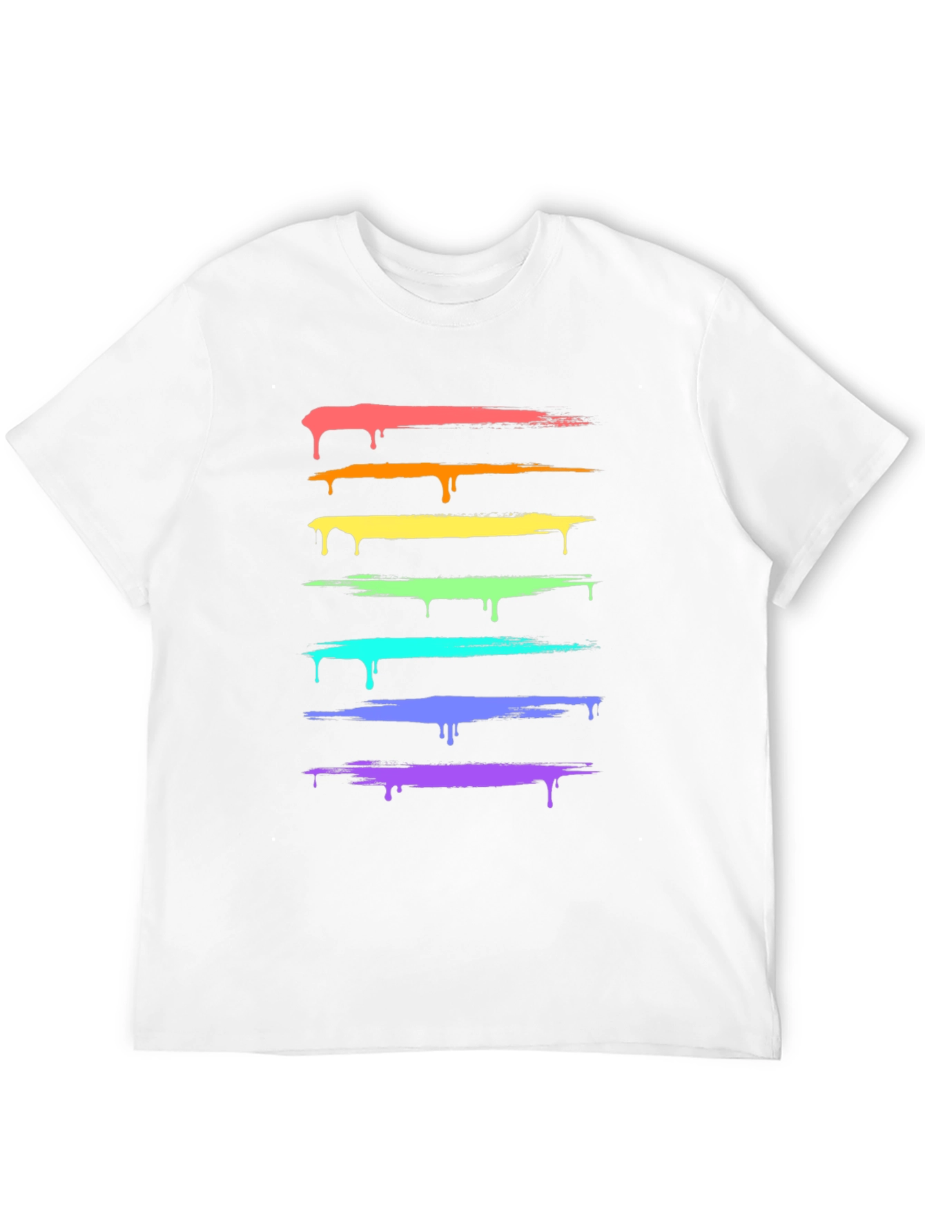 Rainbow Drip Tee - Stylish Graphic Print T-Shirt