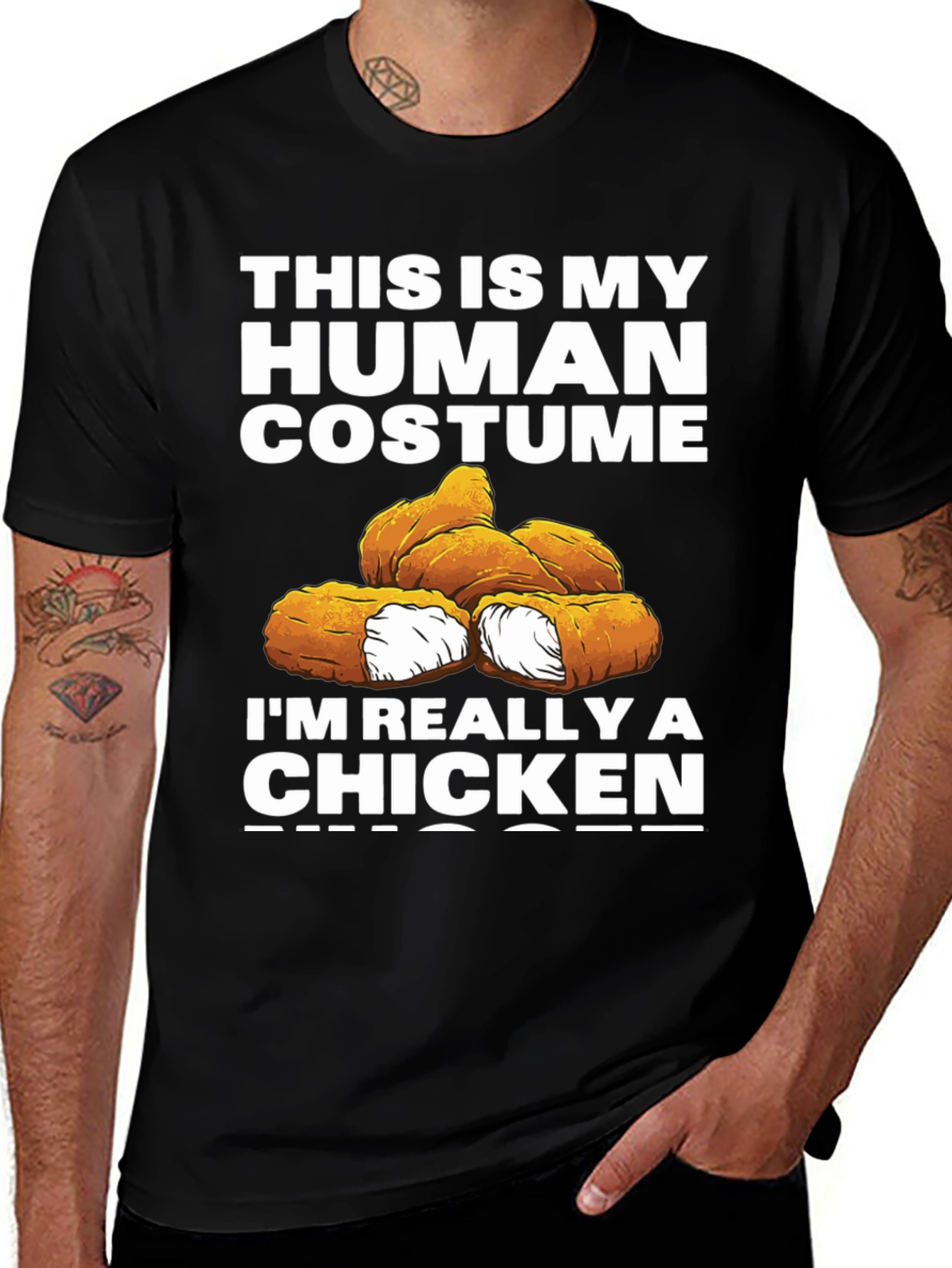 Funny Human Costume Chicken Nuggets T-Shirt