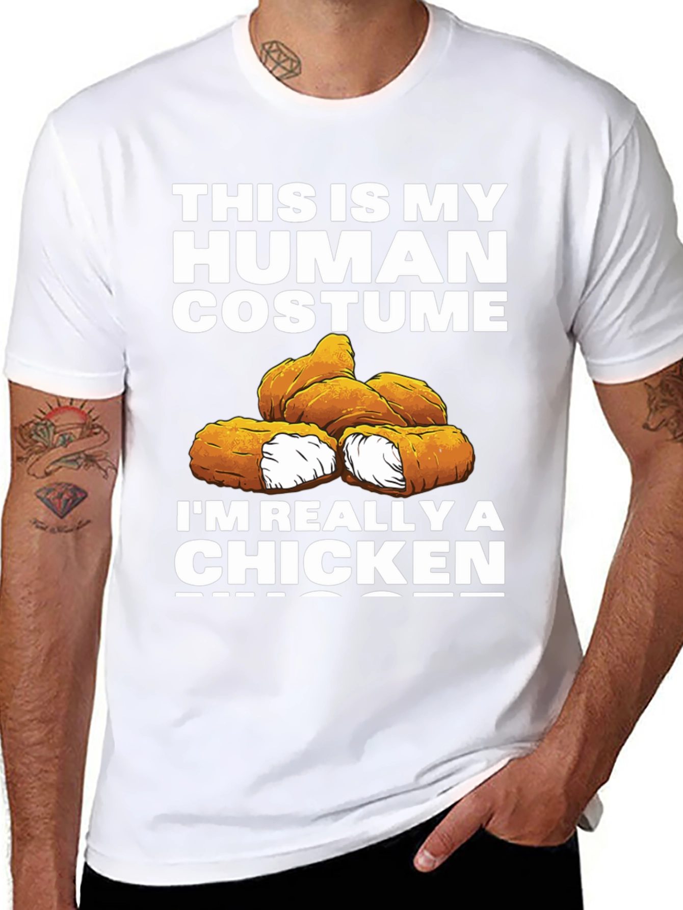 Funny Human Costume Chicken Nuggets T-Shirt