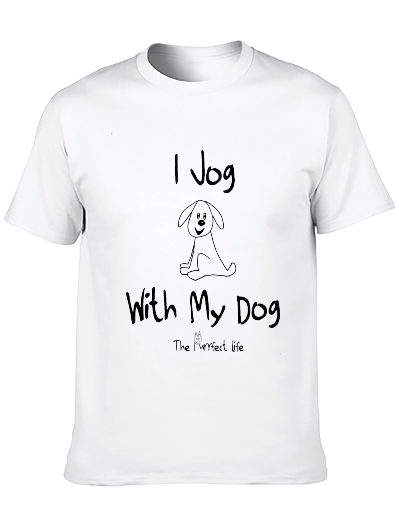 I Jog With My Dog Black T-Shirt