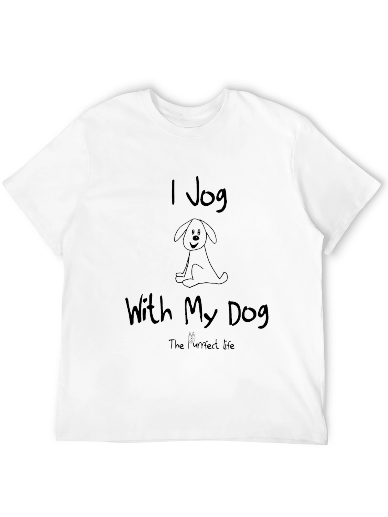 I Jog With My Dog Black T-Shirt