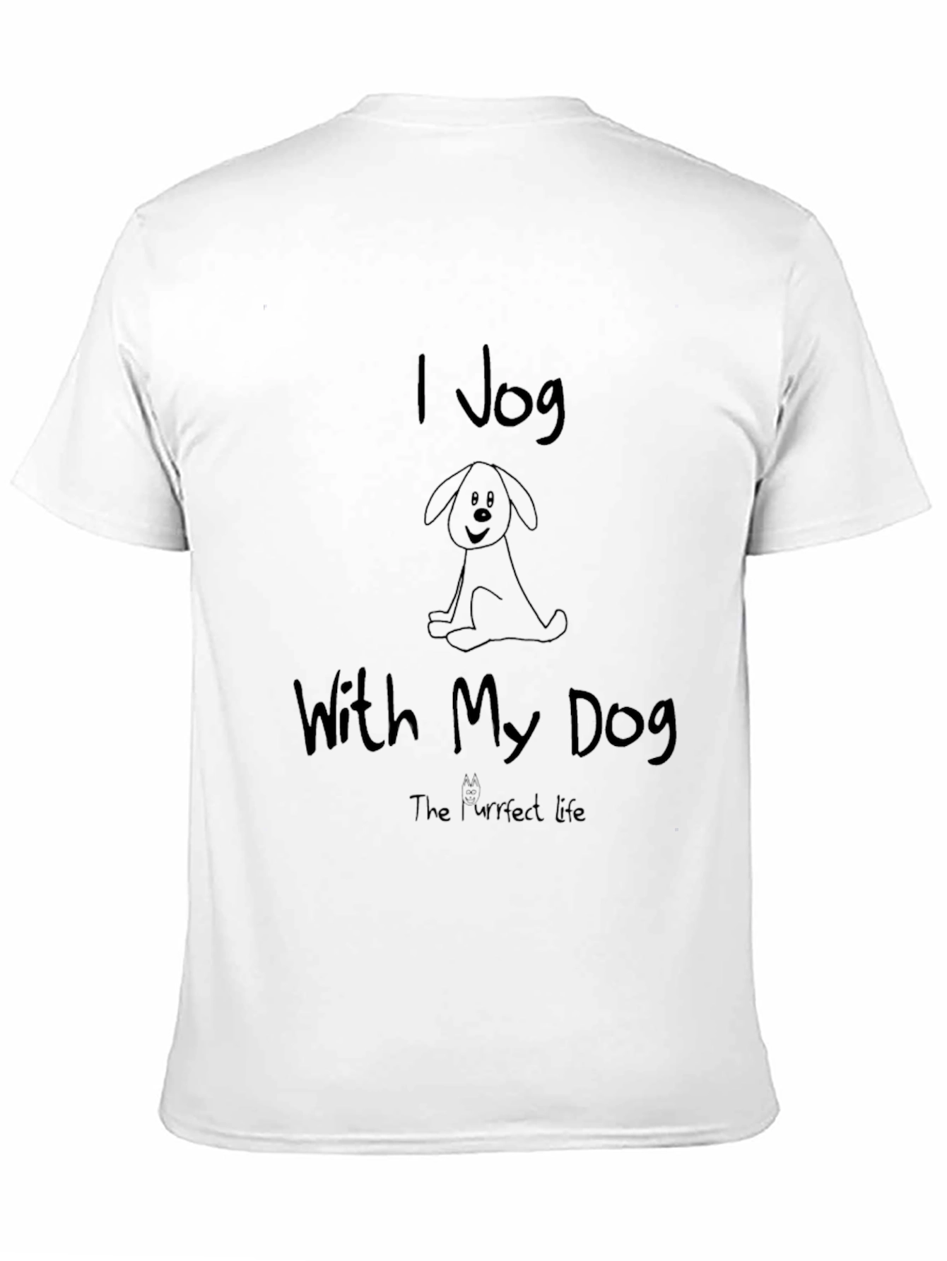 I Jog With My Dog Black T-Shirt