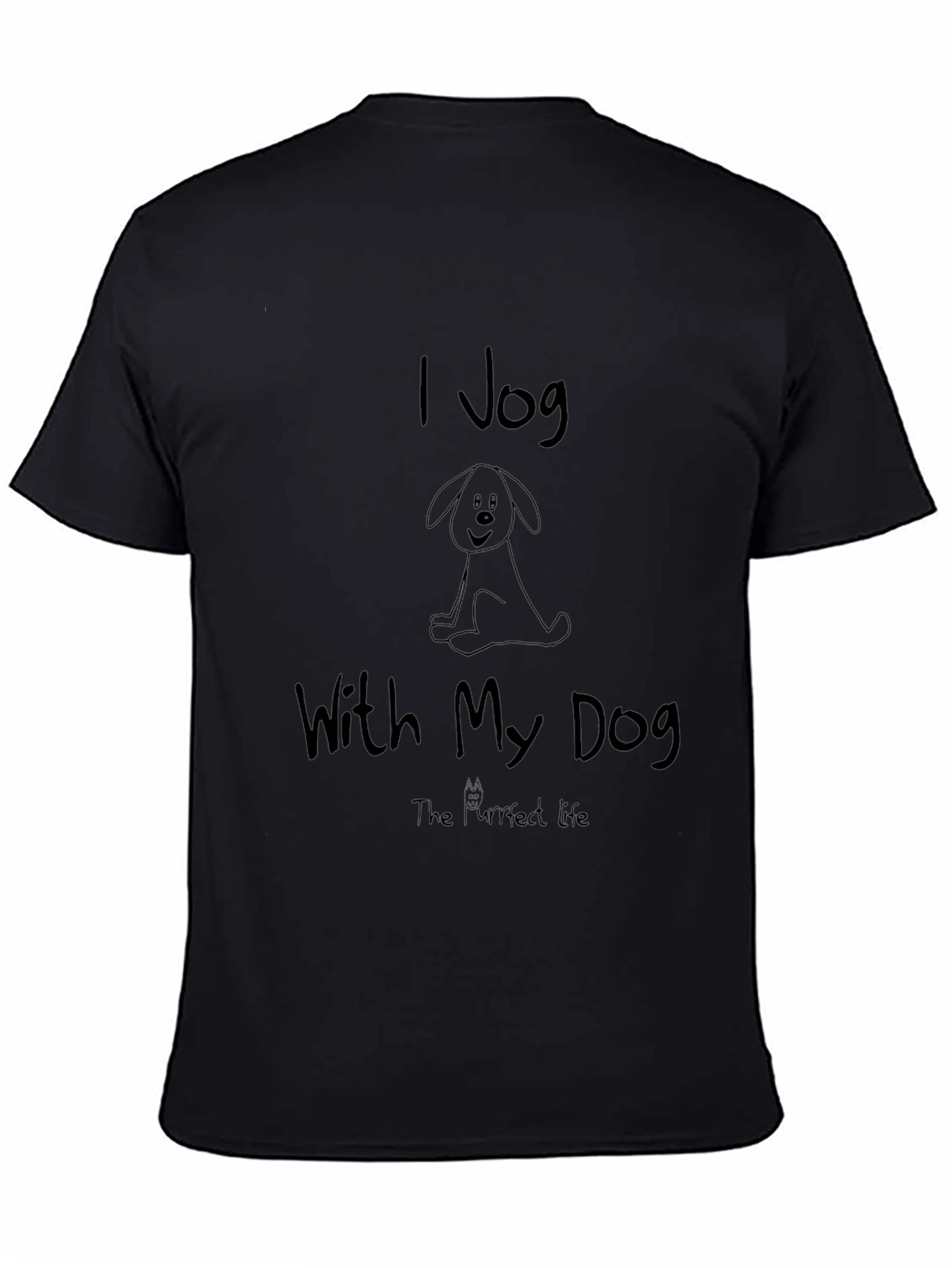 I Jog With My Dog Black T-Shirt