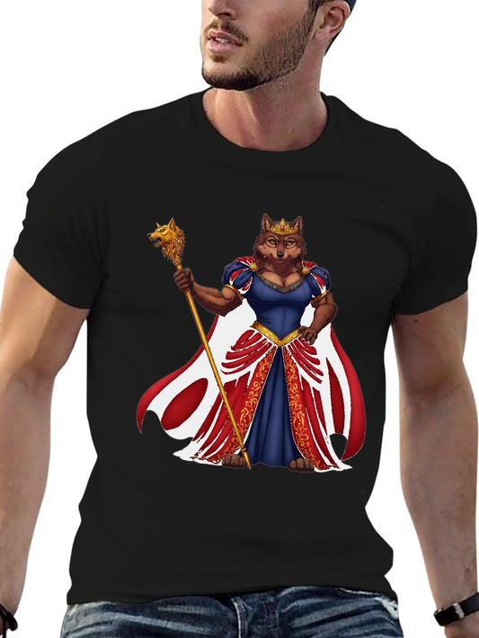 Wolf Queen Graphic Tee - Black Cotton Blend