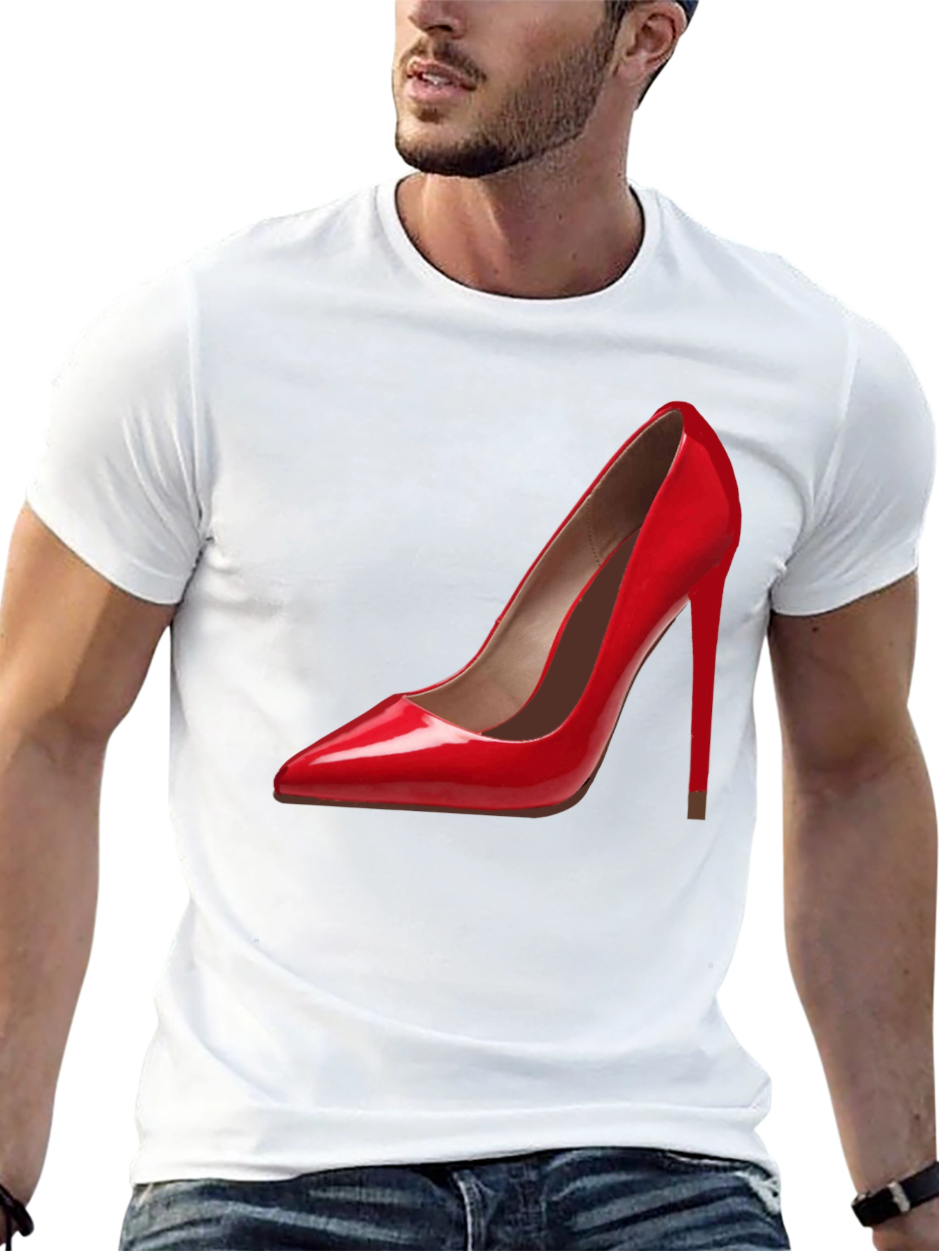 Red High Heel Graphic Tee - Fashionable & Stylish
