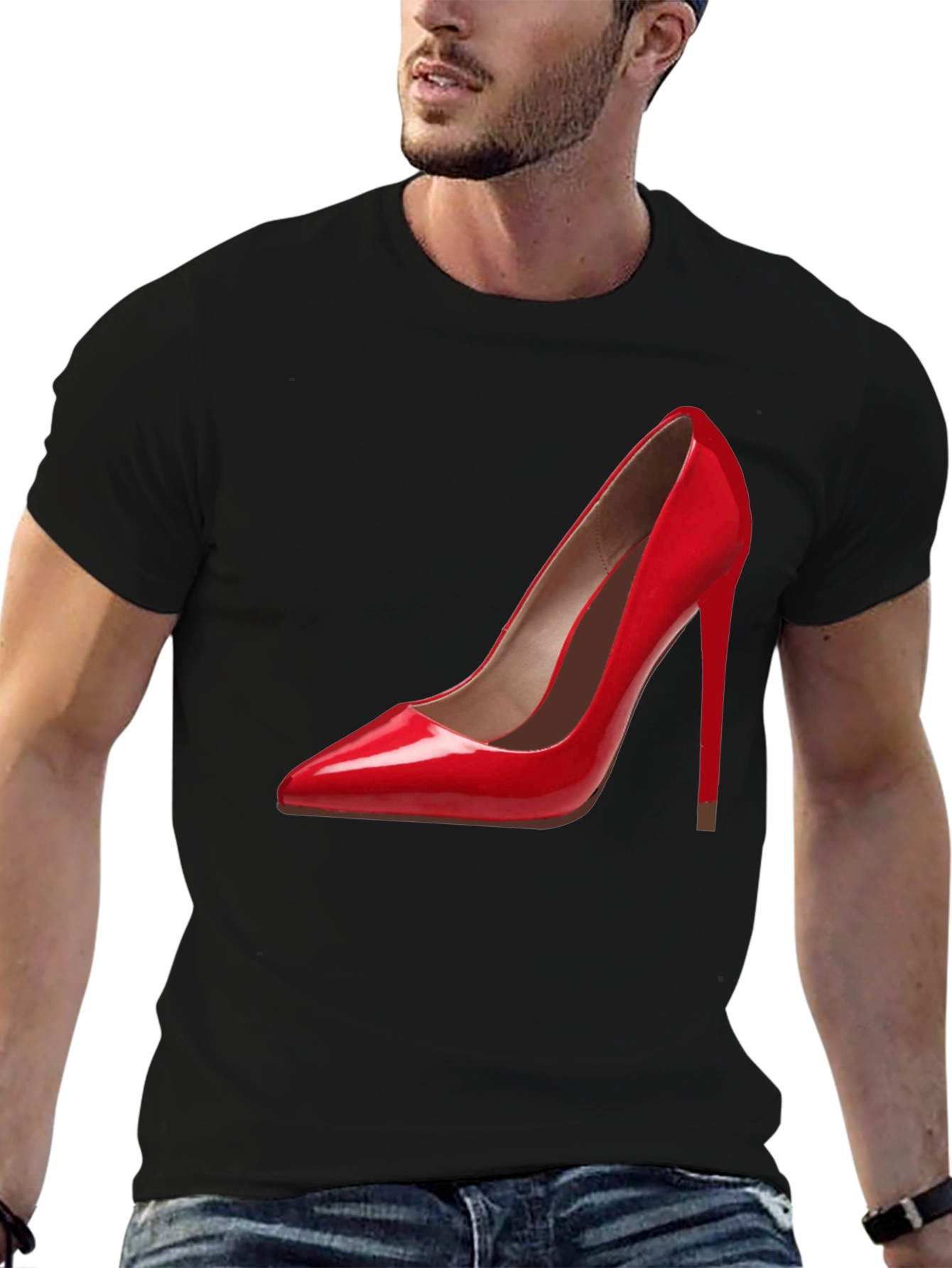Red High Heel Graphic Tee - Fashionable & Stylish