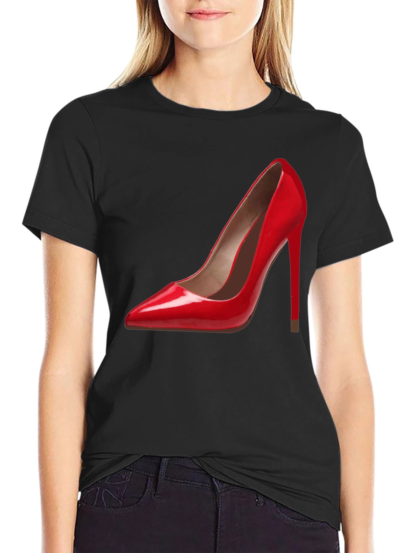 Red High Heel Graphic Tee - Fashionable & Stylish