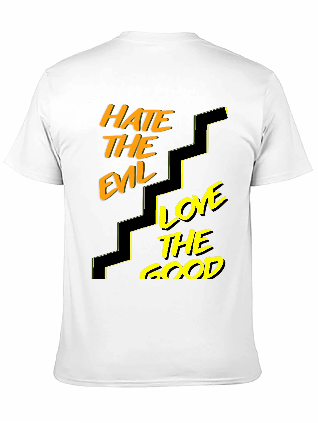 Hate Evil Love Good Graphic T-Shirt - Black