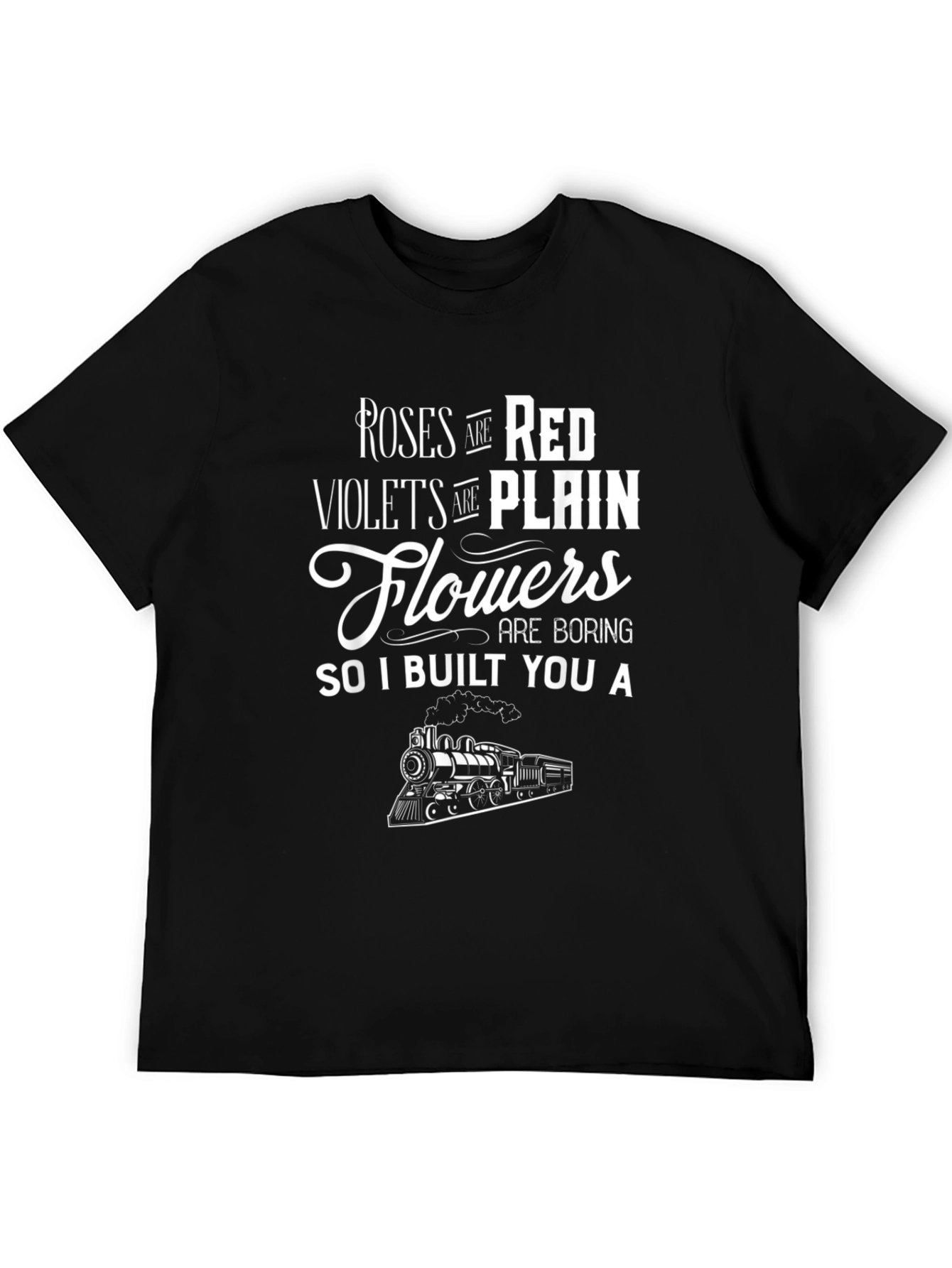 Roses are Red Train Graphic Tee - Black