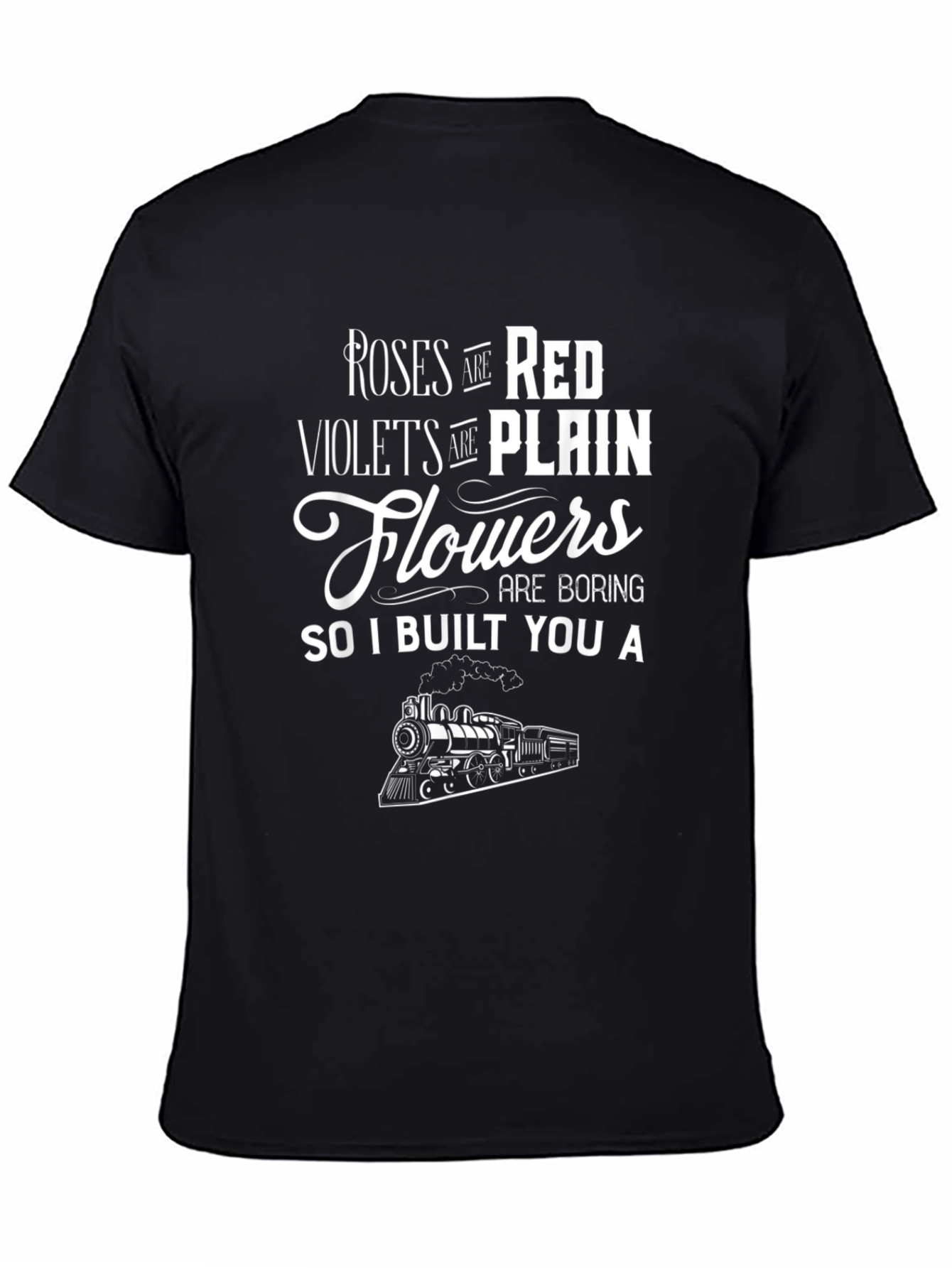 Roses are Red Train Graphic Tee - Black