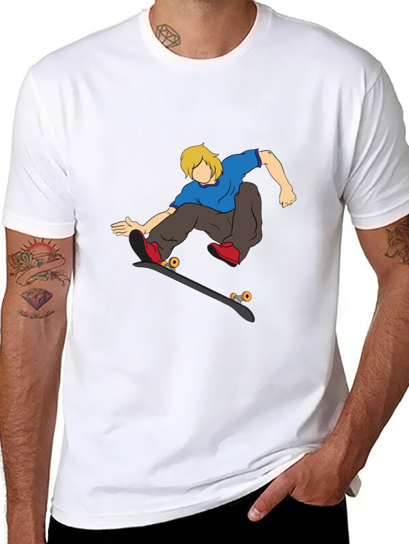 Skateboarding Cartoon T-Shirt