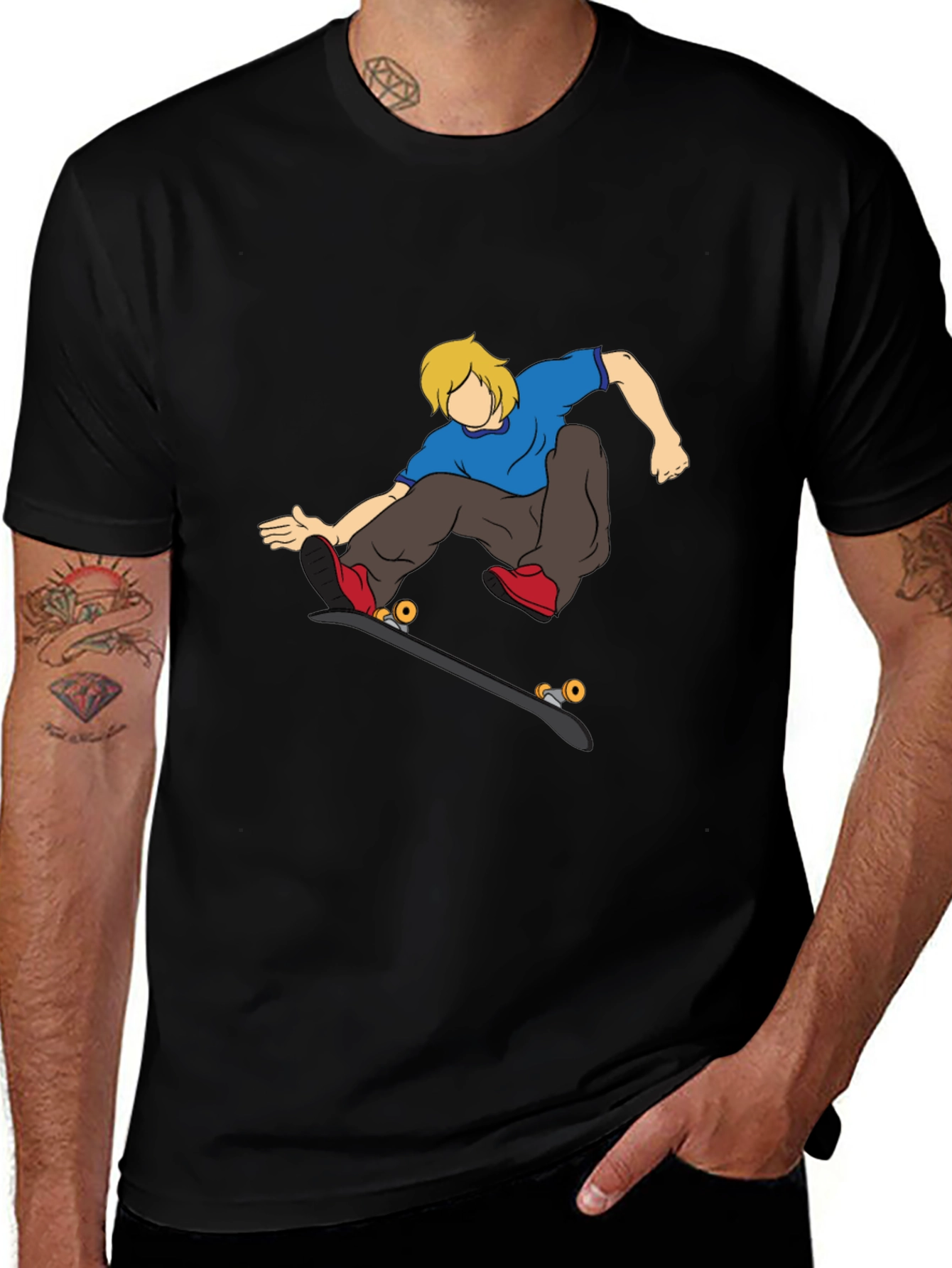 Skateboarding Cartoon T-Shirt