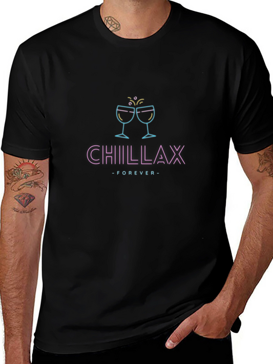 Chillax Forever Black Graphic Tee