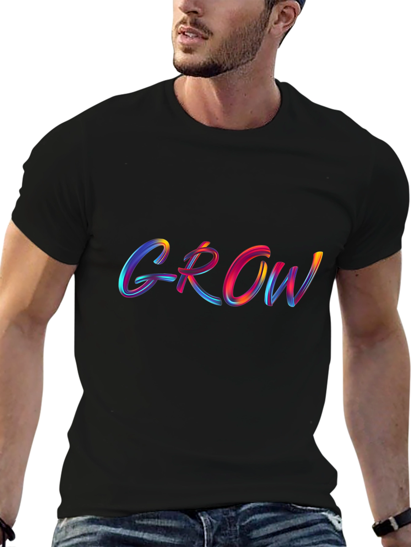 Grow T-Shirt - Black Cotton Tee