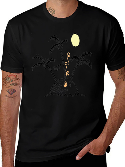 Island Time Tee - Relaxed Fit Palm Tree Design