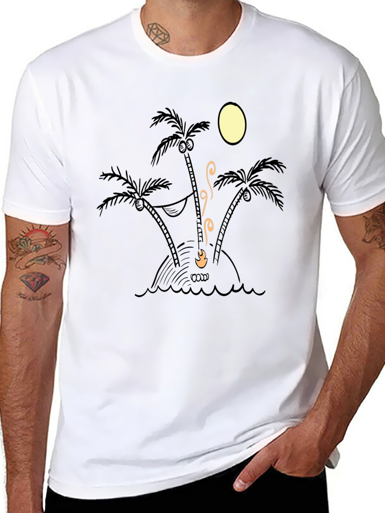 Island Time Tee - Relaxed Fit Palm Tree Design
