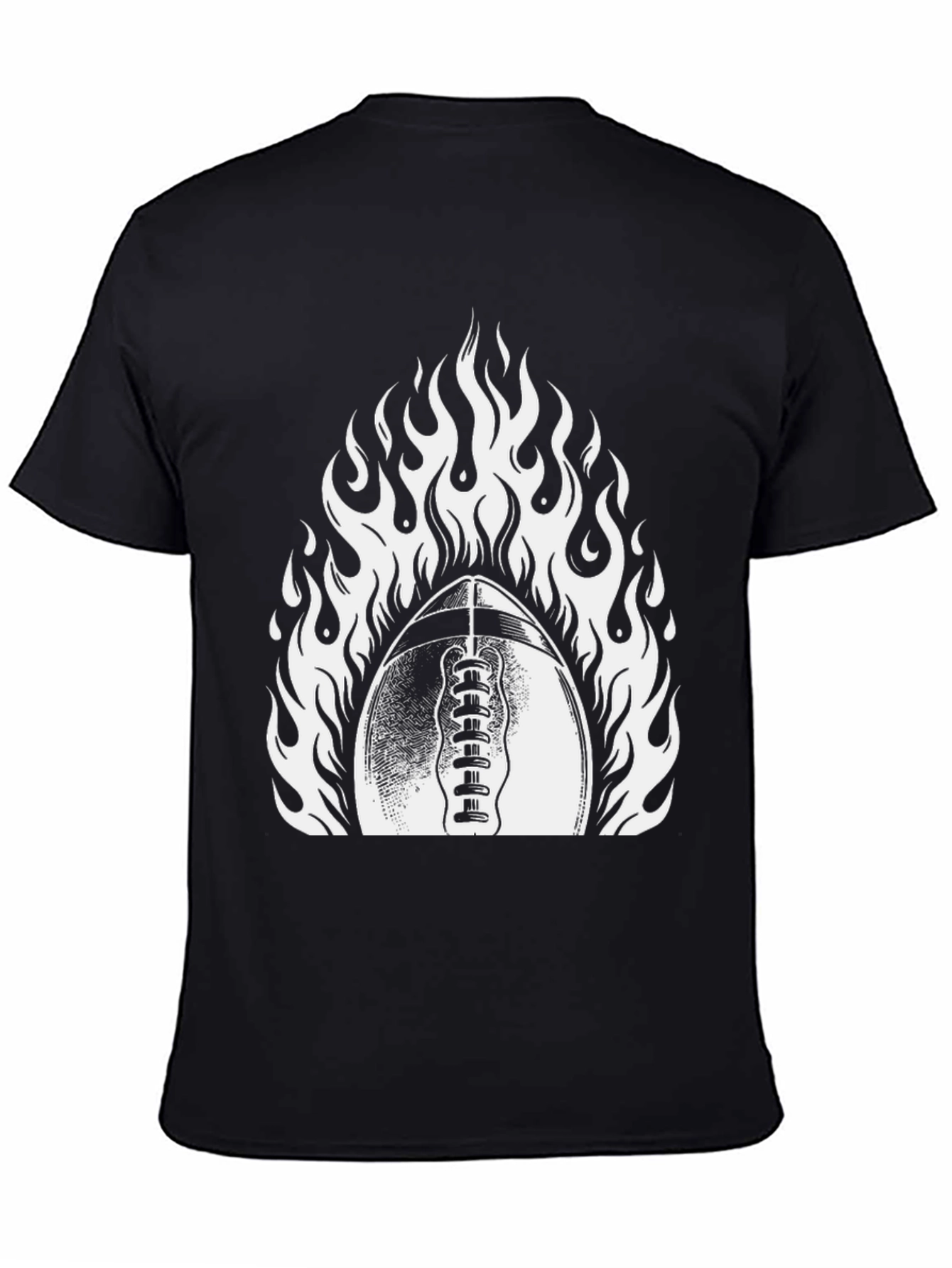 Fiery Football Graphic Tee - Black