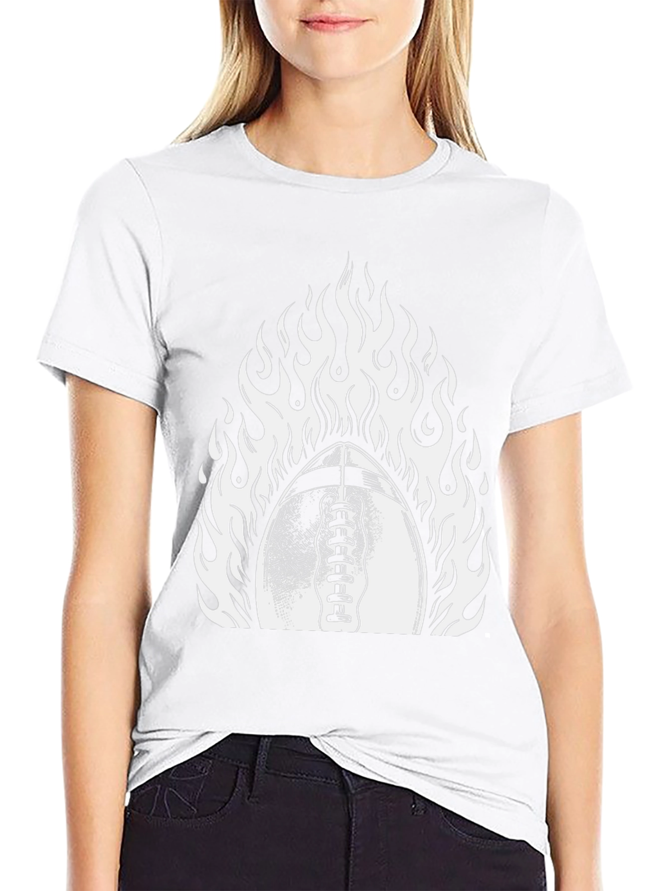 Fiery Football Graphic Tee - Black