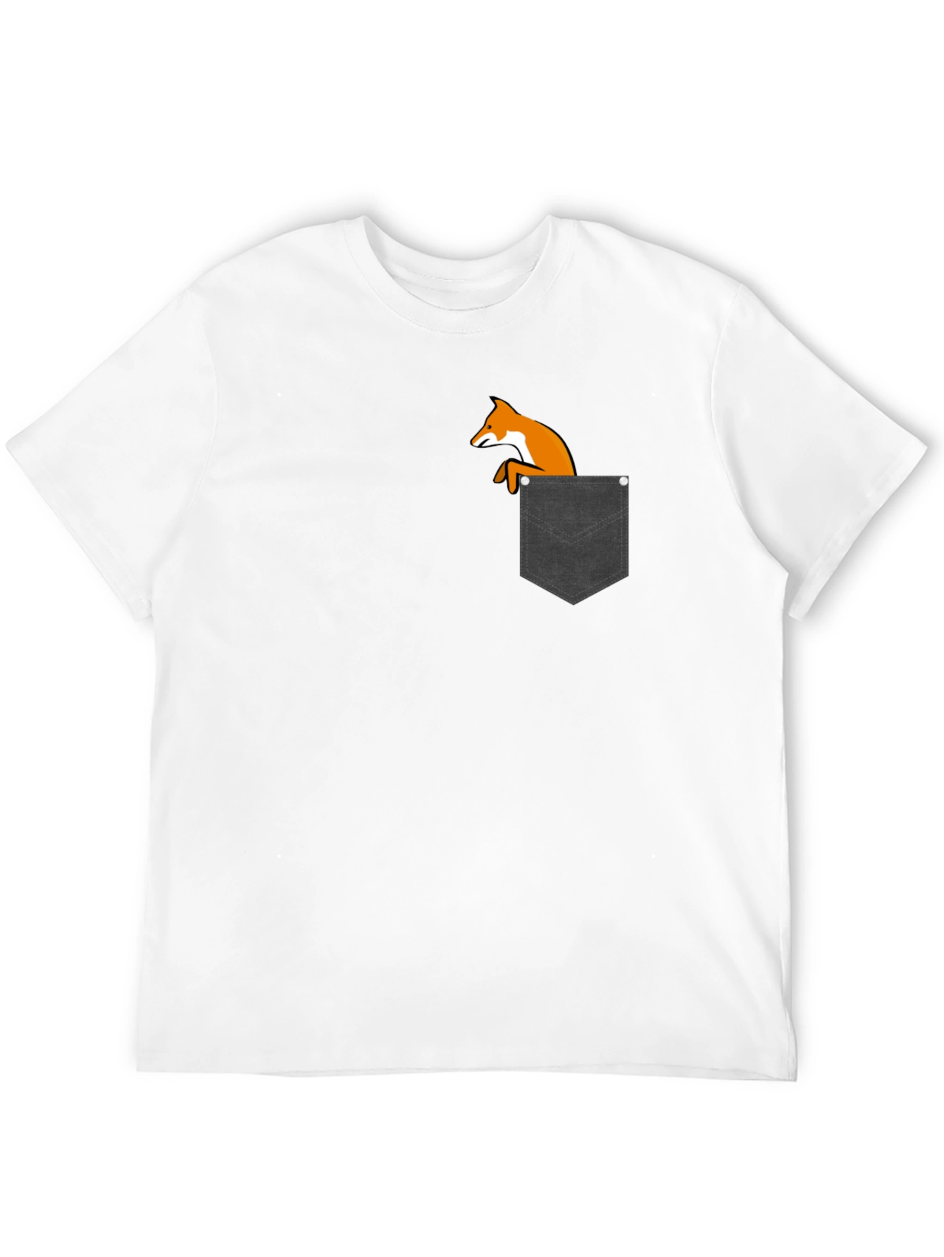 Fox in Pocket Black T-Shirt