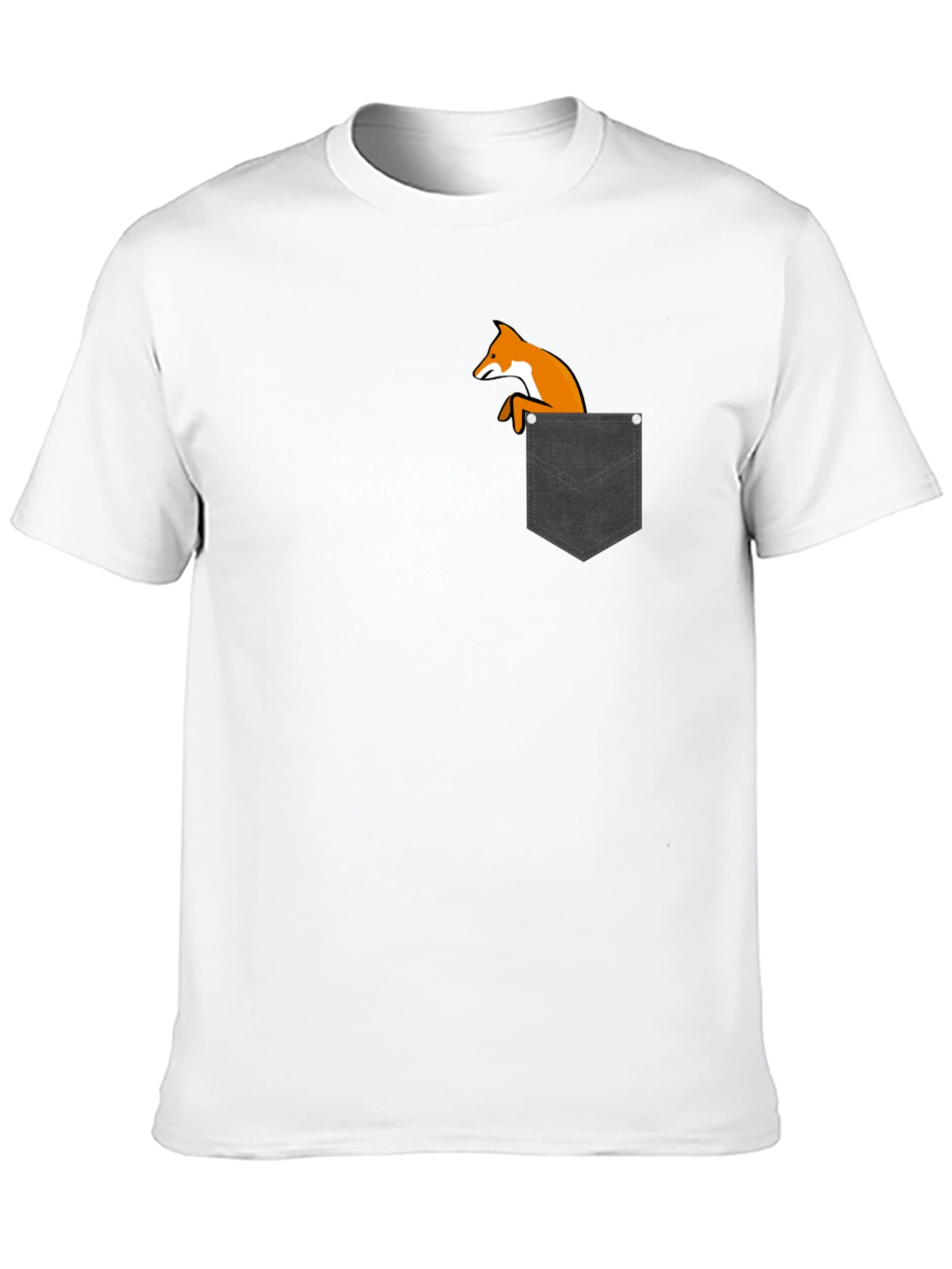 Fox in Pocket Black T-Shirt