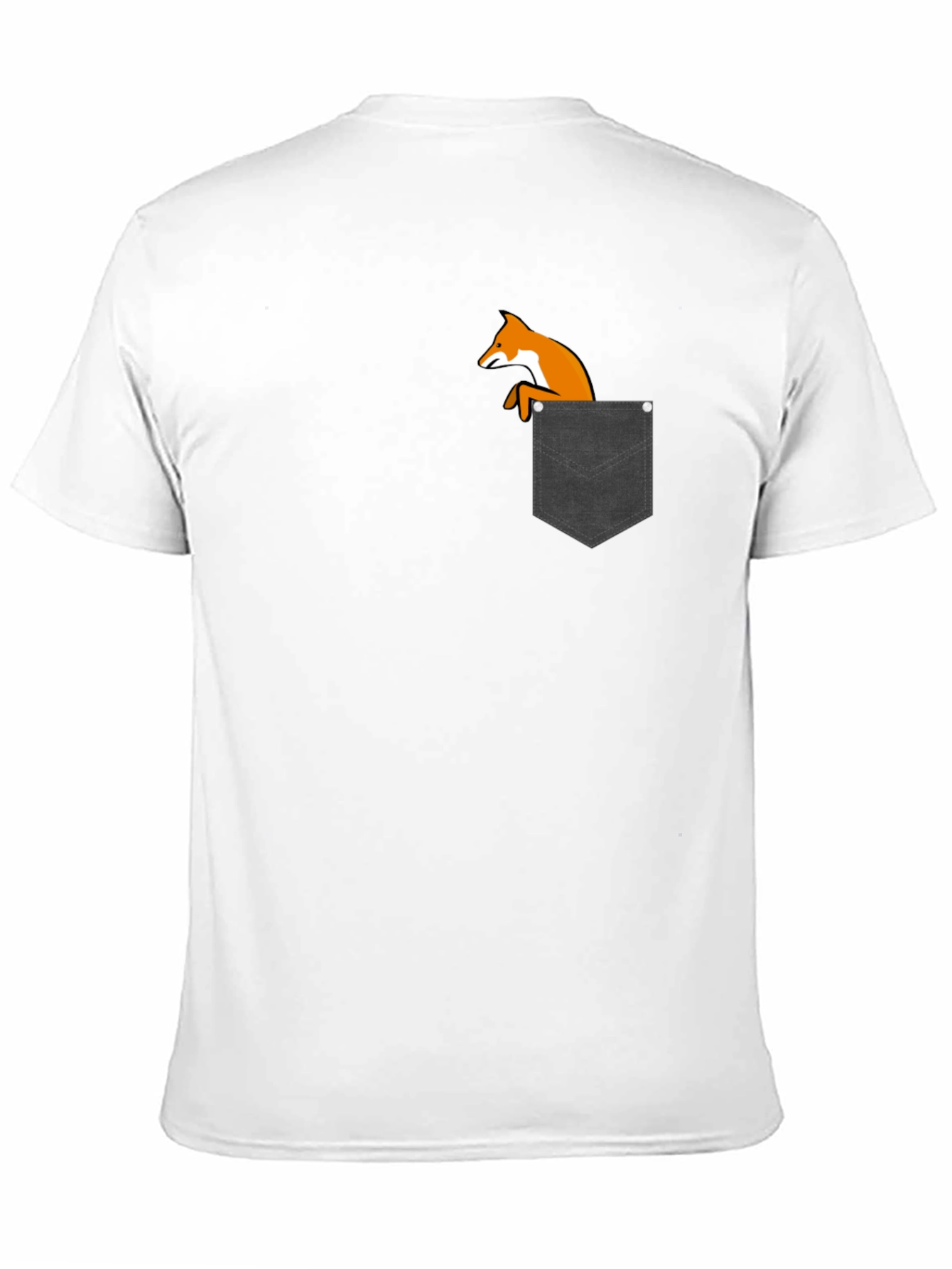 Fox in Pocket Black T-Shirt