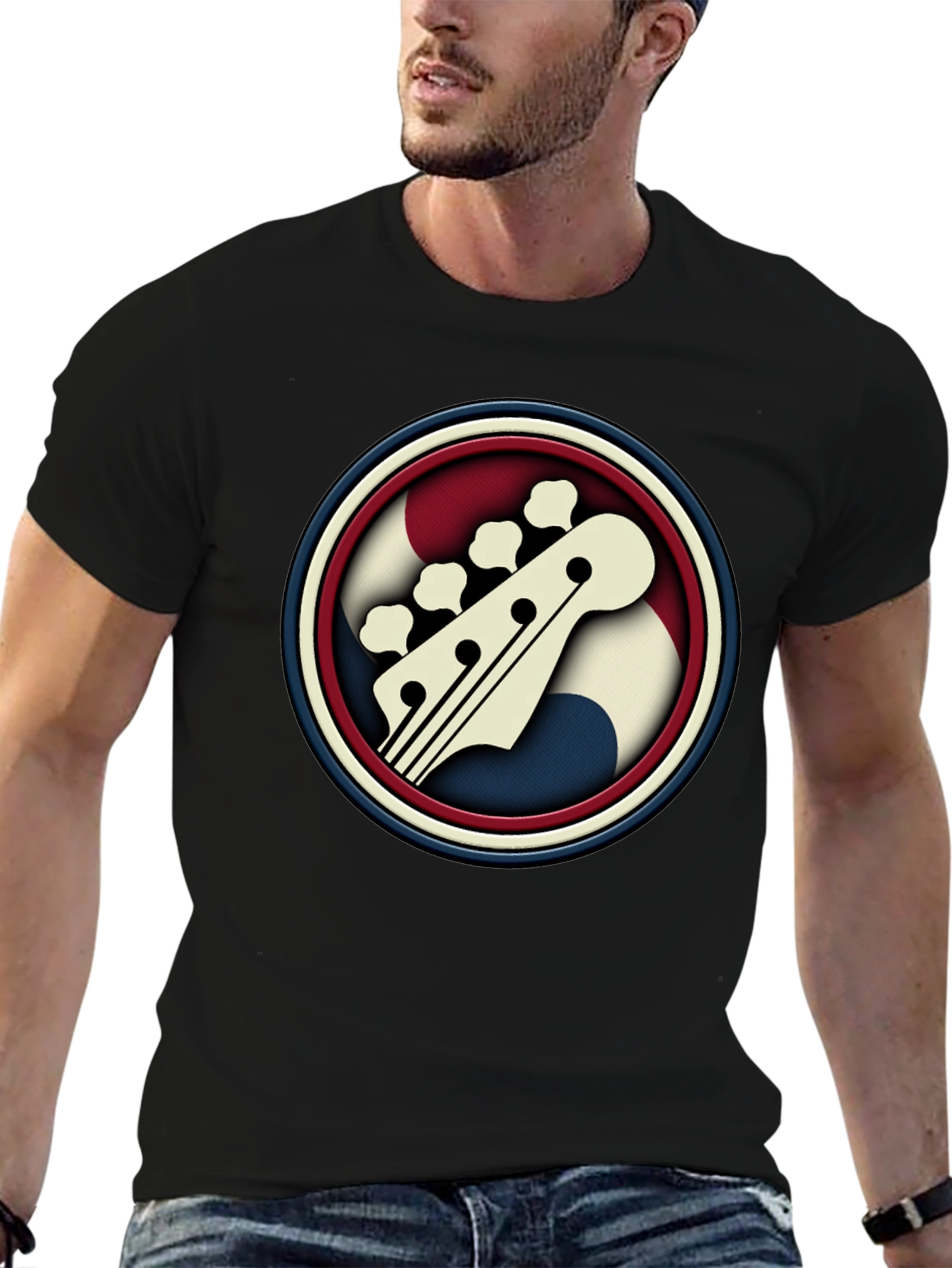 Retro Bass Guitar T-Shirt - Cool Music Tee