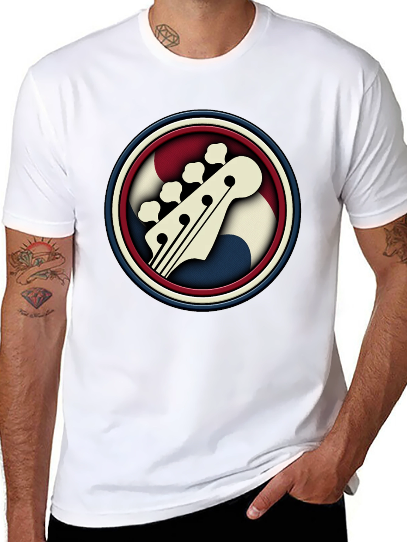 Retro Bass Guitar T-Shirt - Cool Music Tee