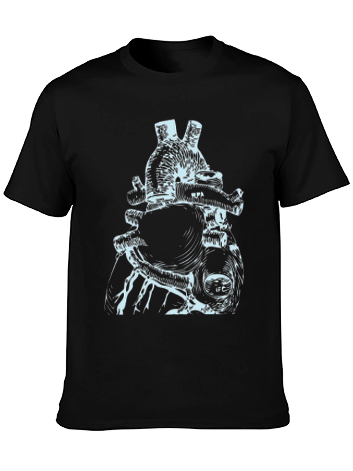 Anatomical Heart Print Black T-Shirt