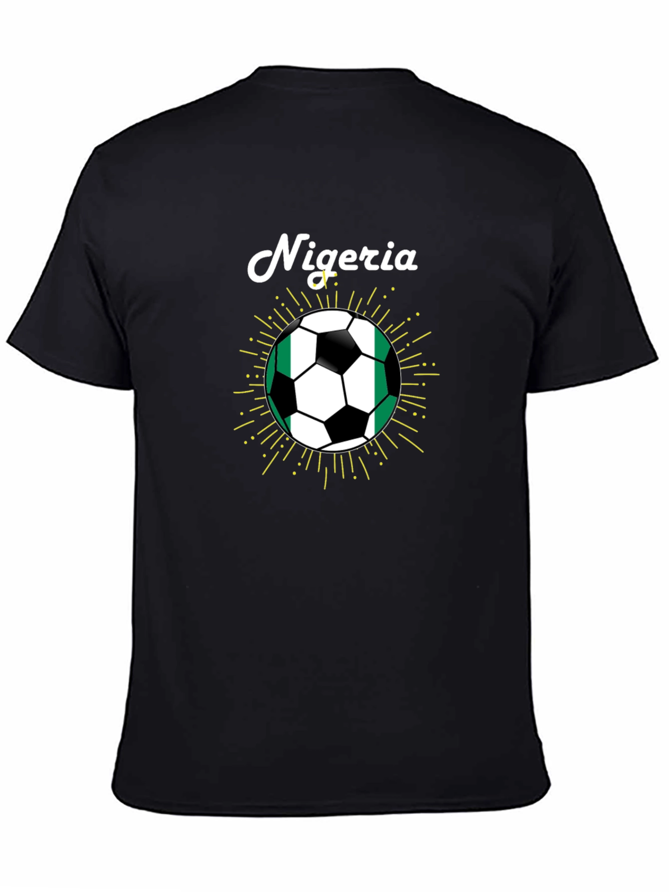 Nigeria Soccer Ball T-Shirt - Black