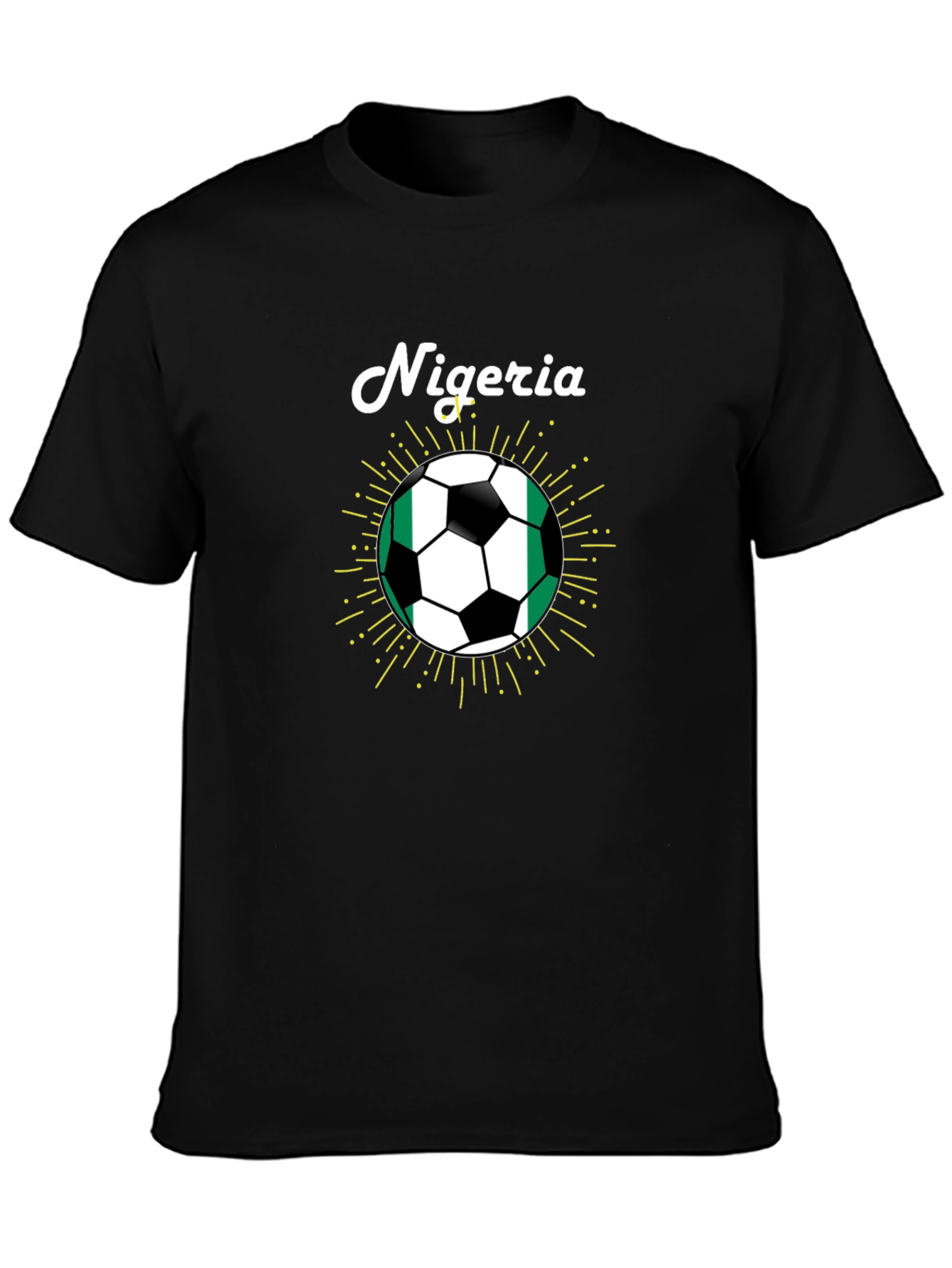 Nigeria Soccer Ball T-Shirt - Black