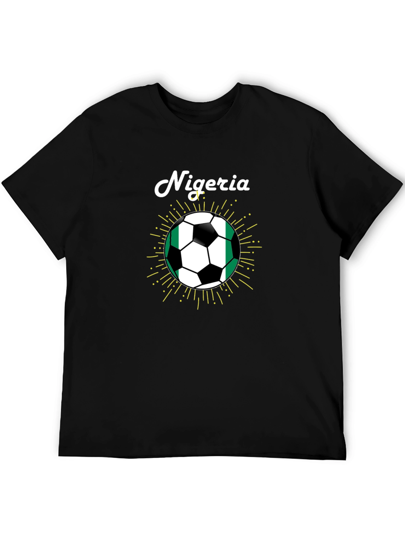 Nigeria Soccer Ball T-Shirt - Black