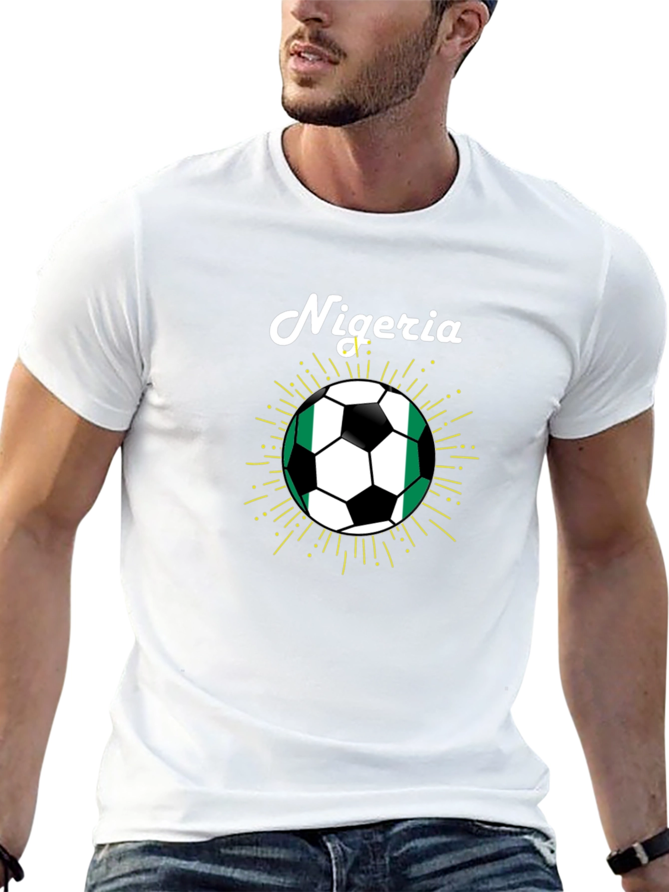 Nigeria Soccer Ball T-Shirt - Black