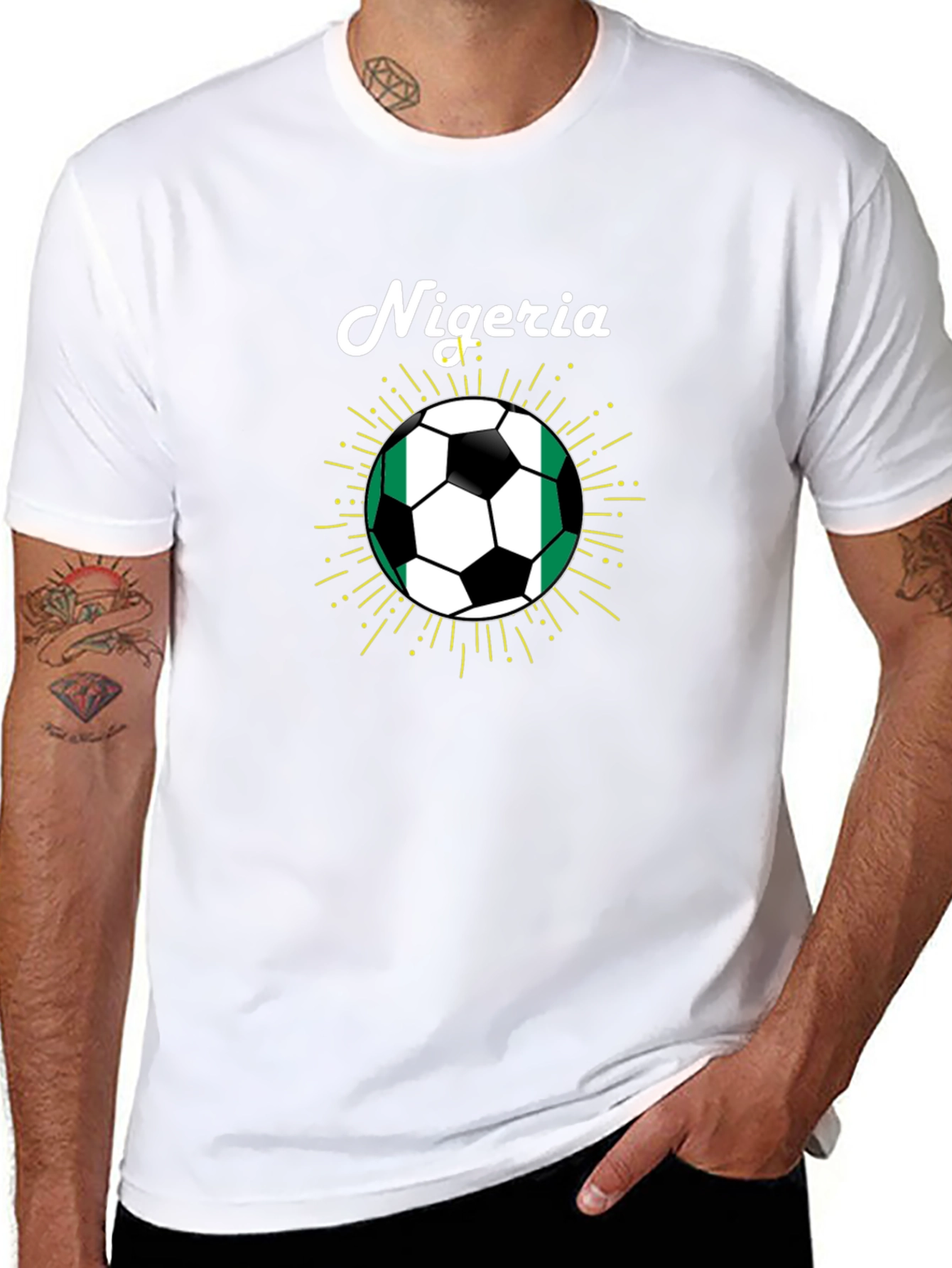 Nigeria Soccer Ball T-Shirt - Black