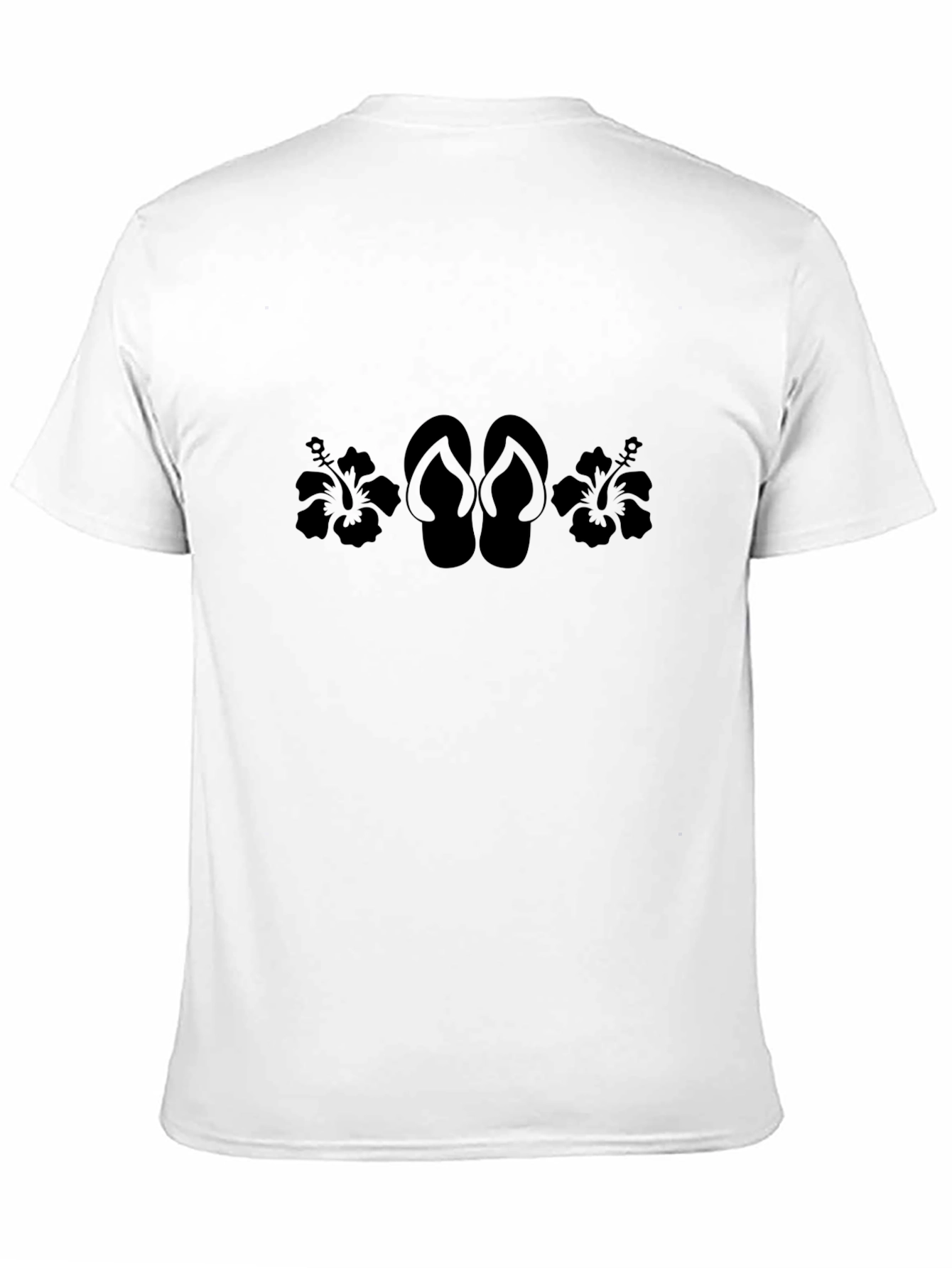 Black Hibiscus & Flip Flop T-Shirt