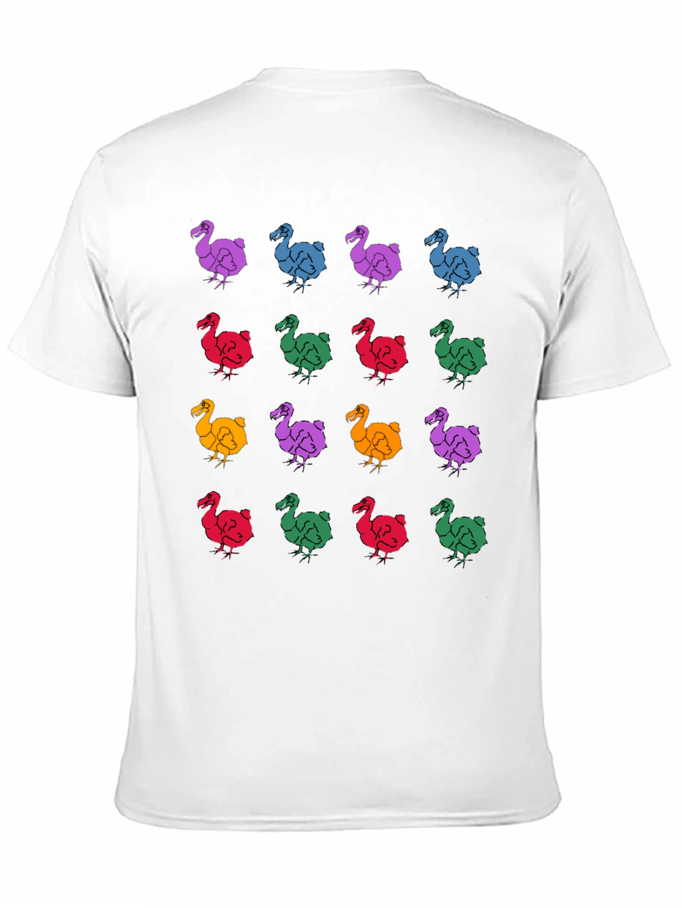 Dodo Bird Pattern Black T-Shirt