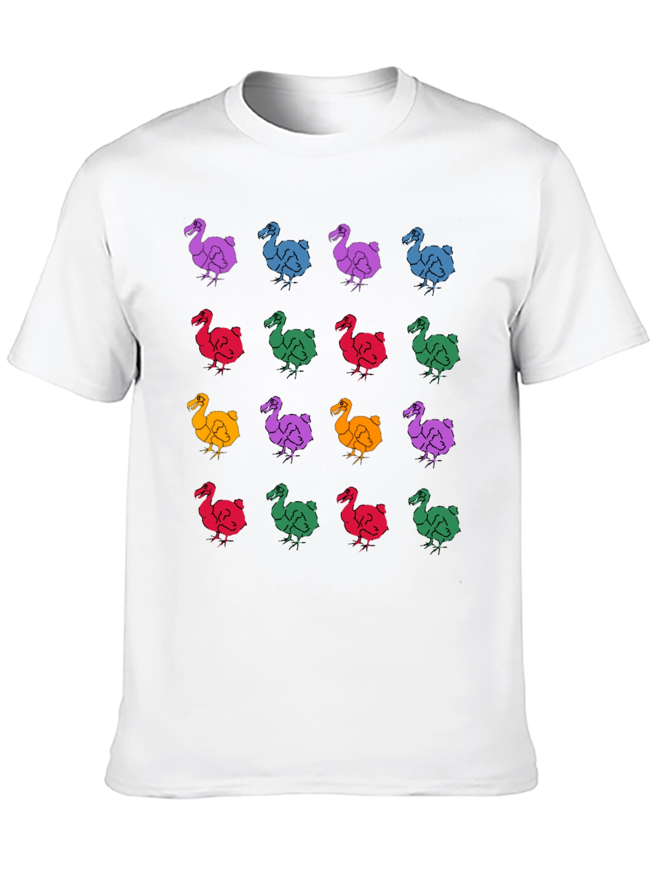 Dodo Bird Pattern Black T-Shirt