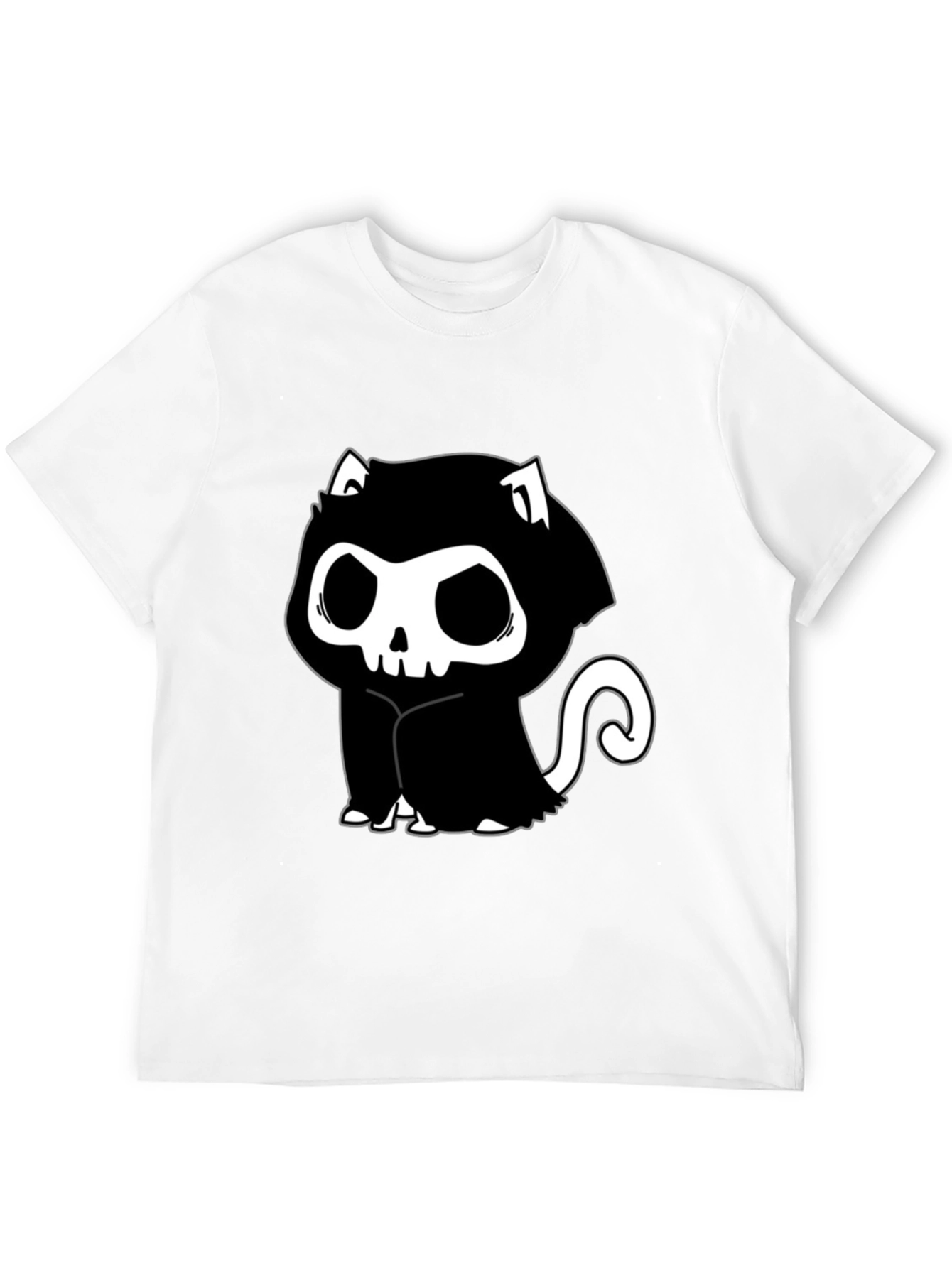 Grim Reaper Cat T-Shirt - Spooky Cute Design
