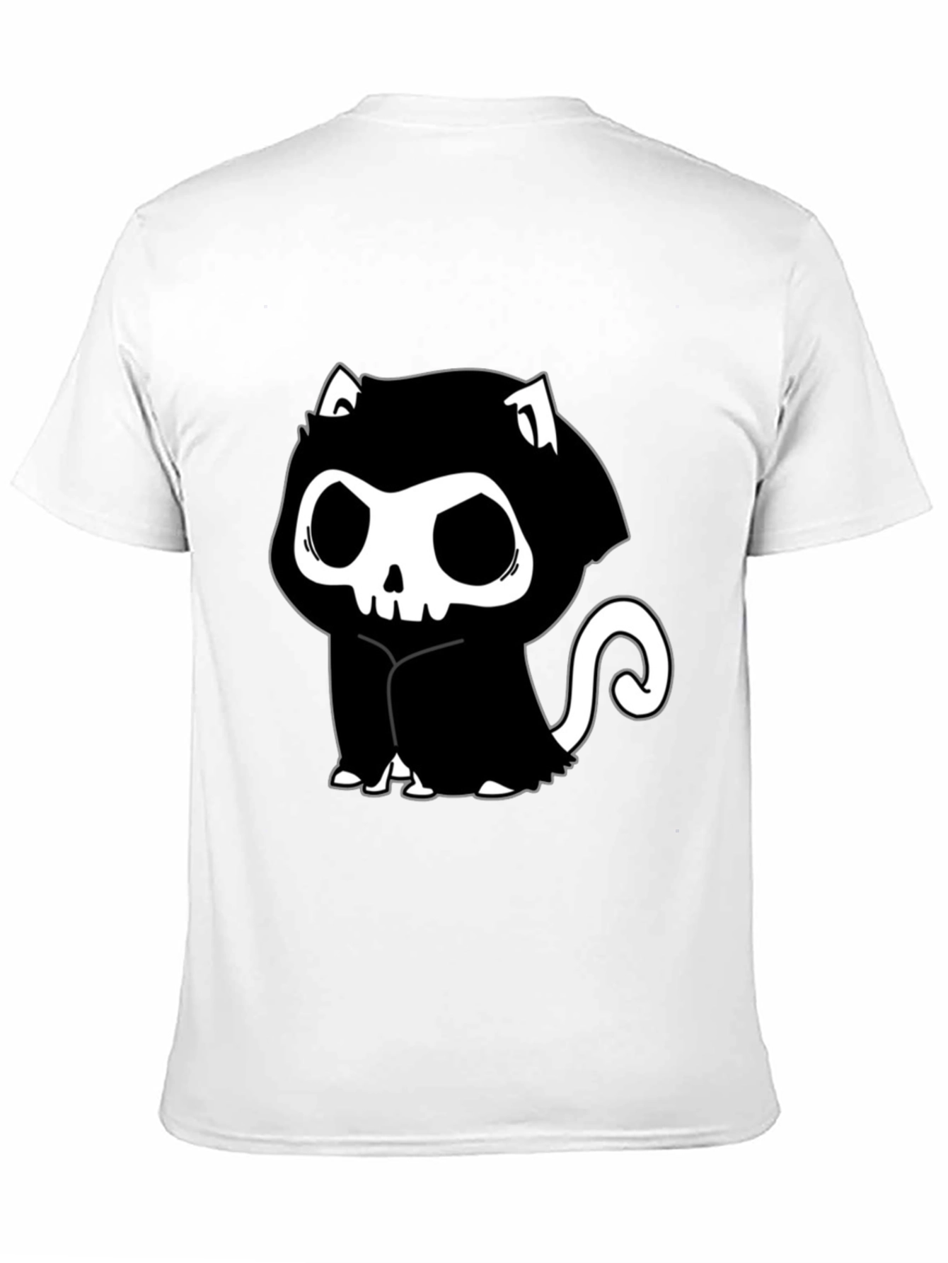 Grim Reaper Cat T-Shirt - Spooky Cute Design