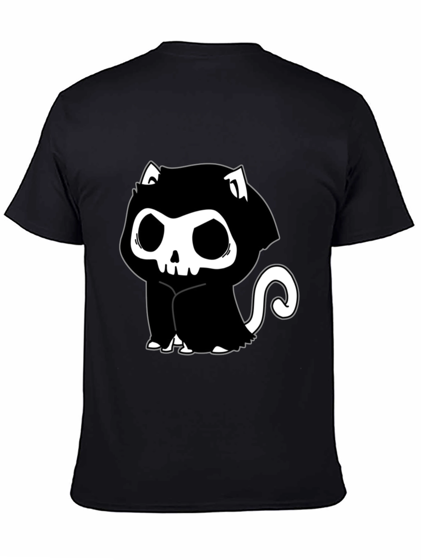 Grim Reaper Cat T-Shirt - Spooky Cute Design