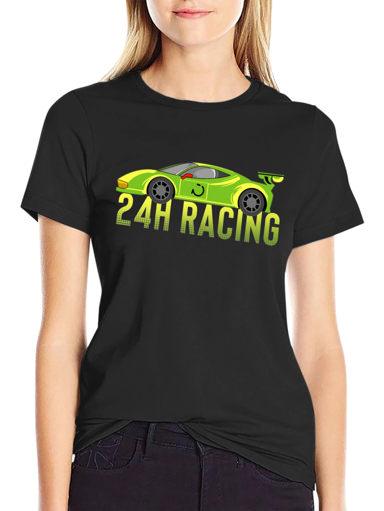 24H Racing Car Graphic Black T-Shirt