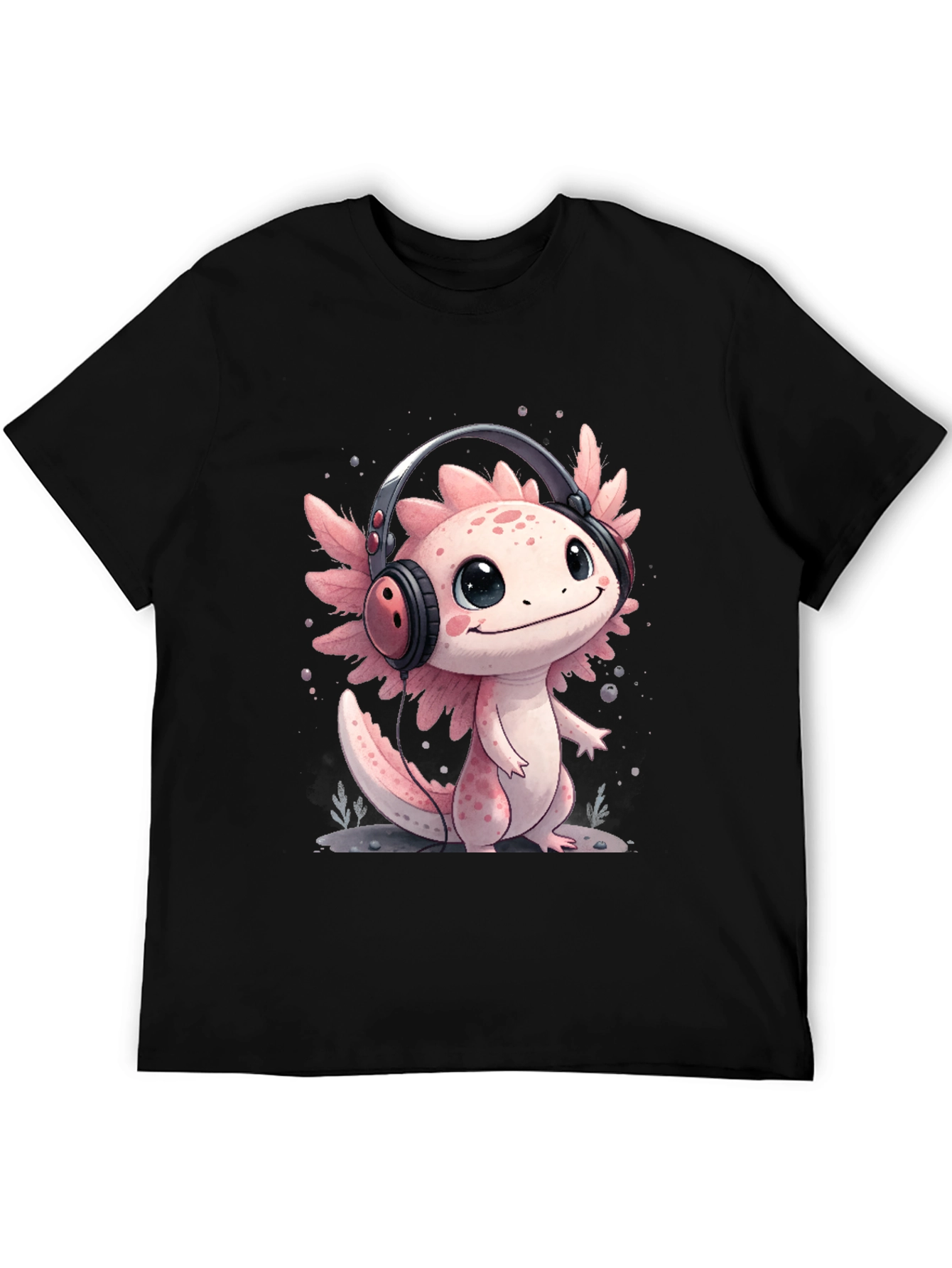 Axolotl Headphones T-Shirt - Cute Gamer Tee