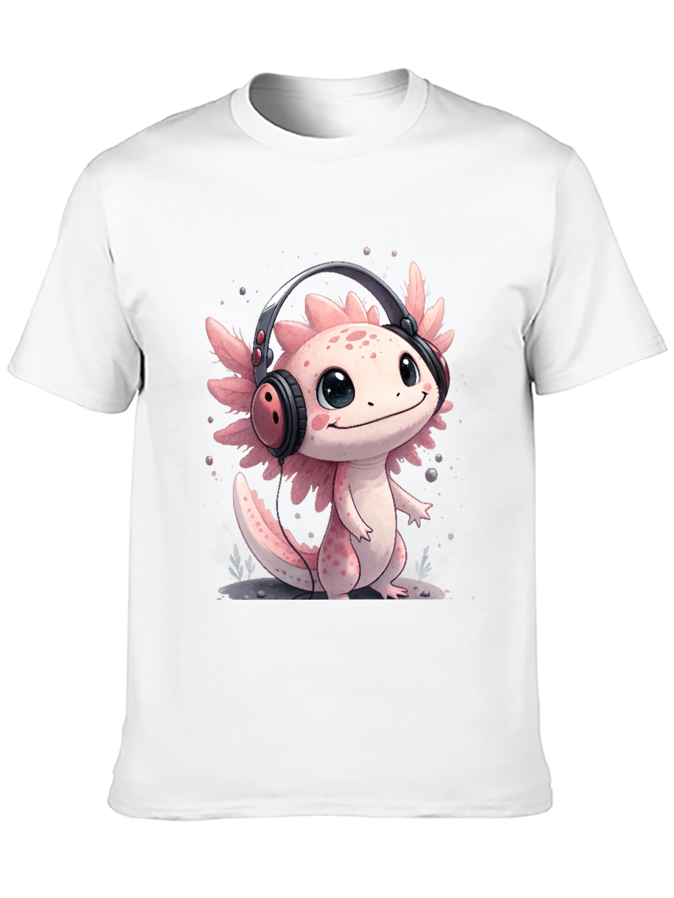 Axolotl Headphones T-Shirt - Cute Gamer Tee