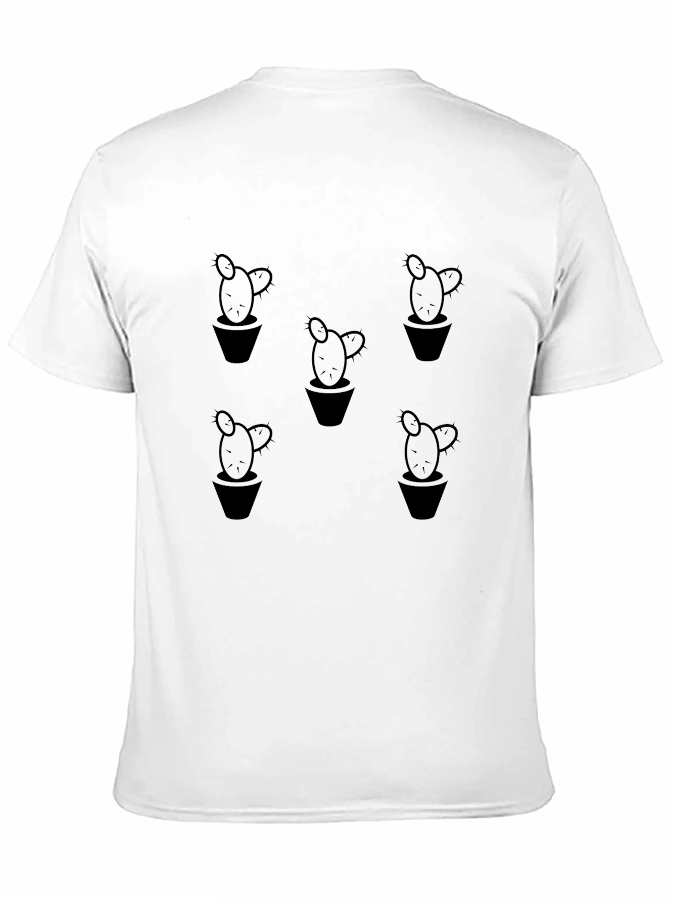 Black Cactus Print Crew Neck T-Shirt